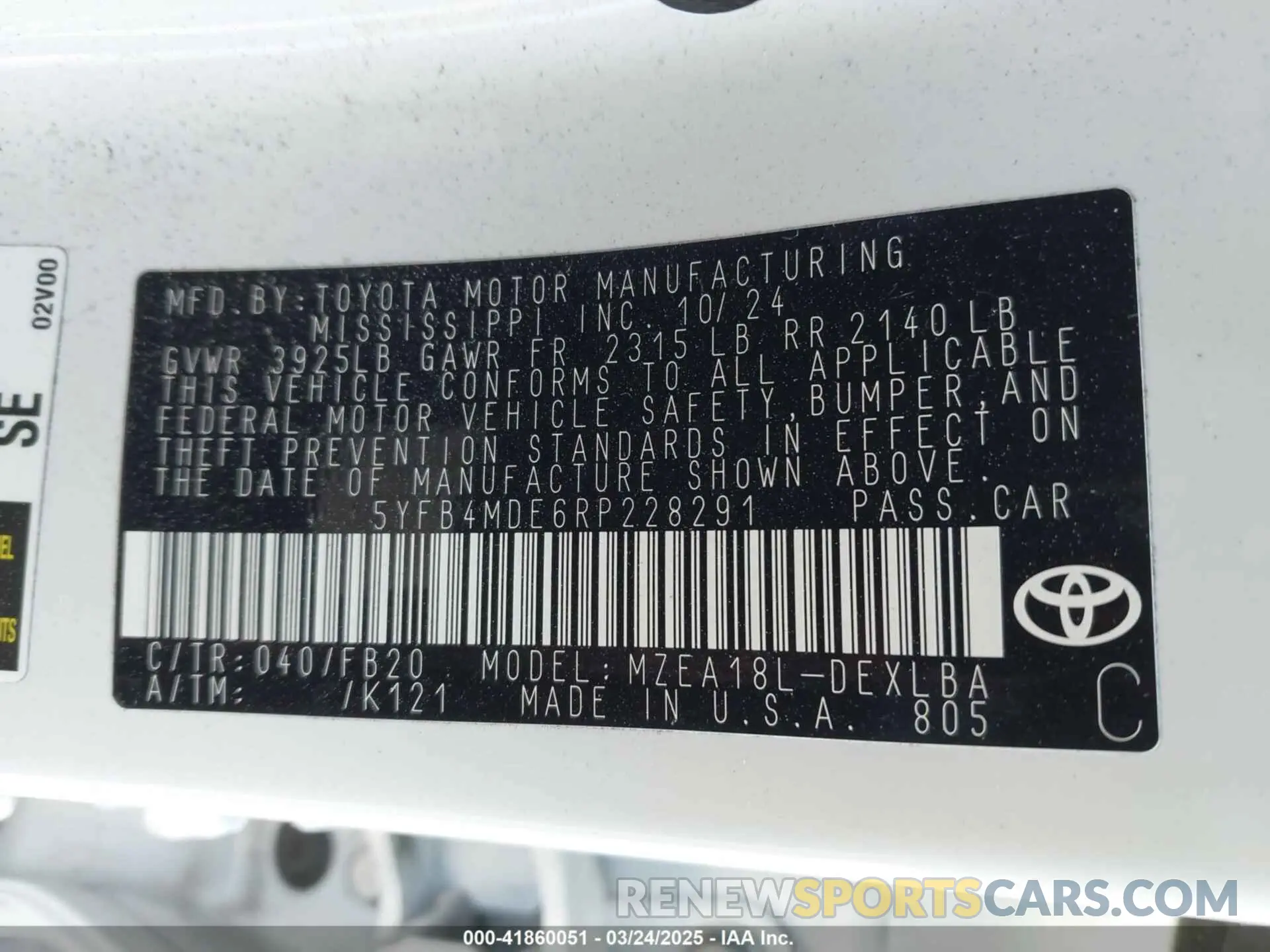 9 Photograph of a damaged car 5YFB4MDE6RP228291 TOYOTA COROLLA 2024