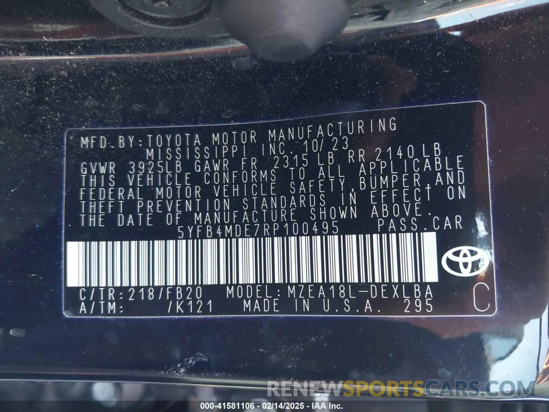 9 Photograph of a damaged car 5YFB4MDE7RP100495 TOYOTA COROLLA 2024