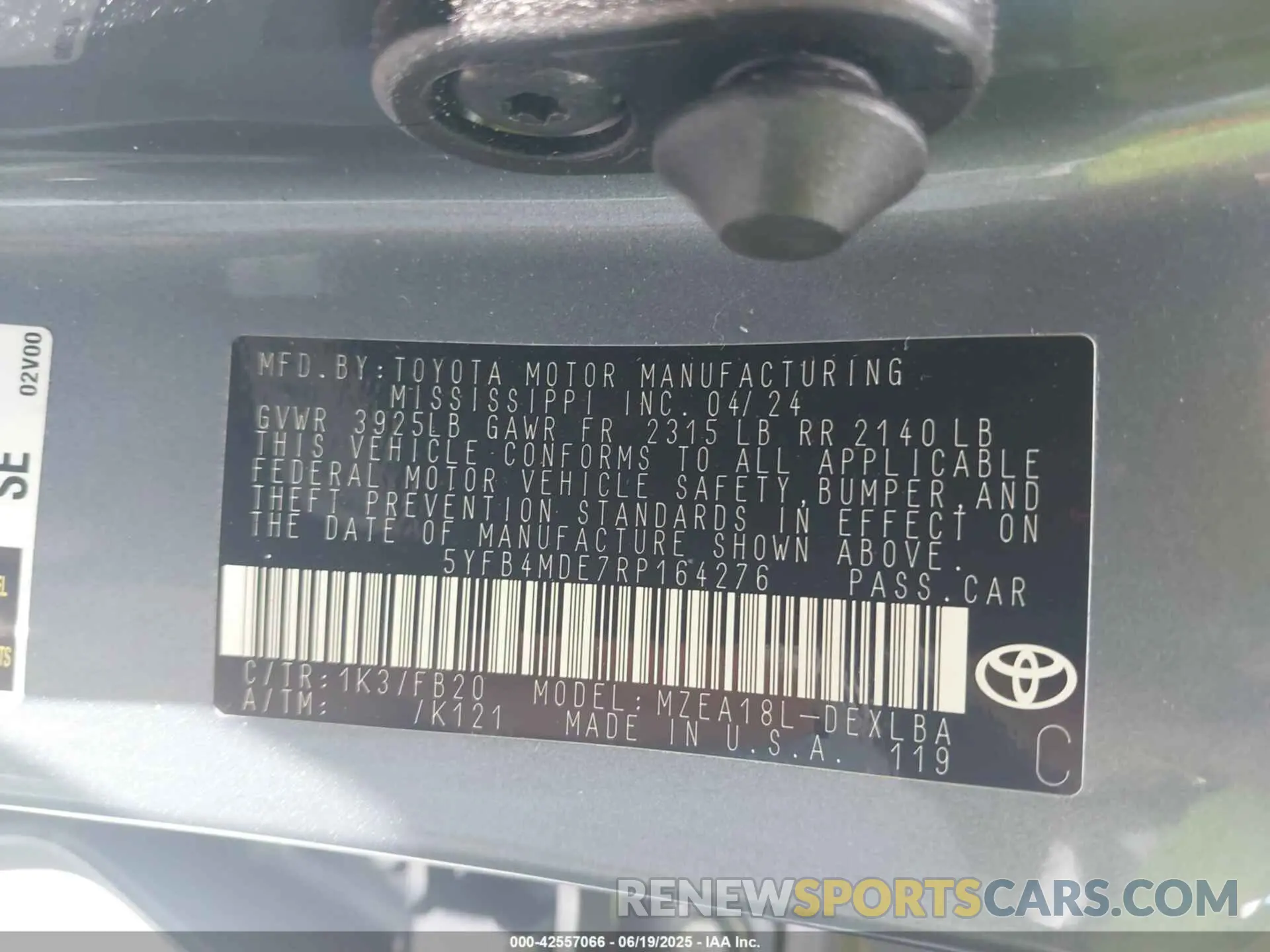 9 Photograph of a damaged car 5YFB4MDE7RP164276 TOYOTA COROLLA 2024