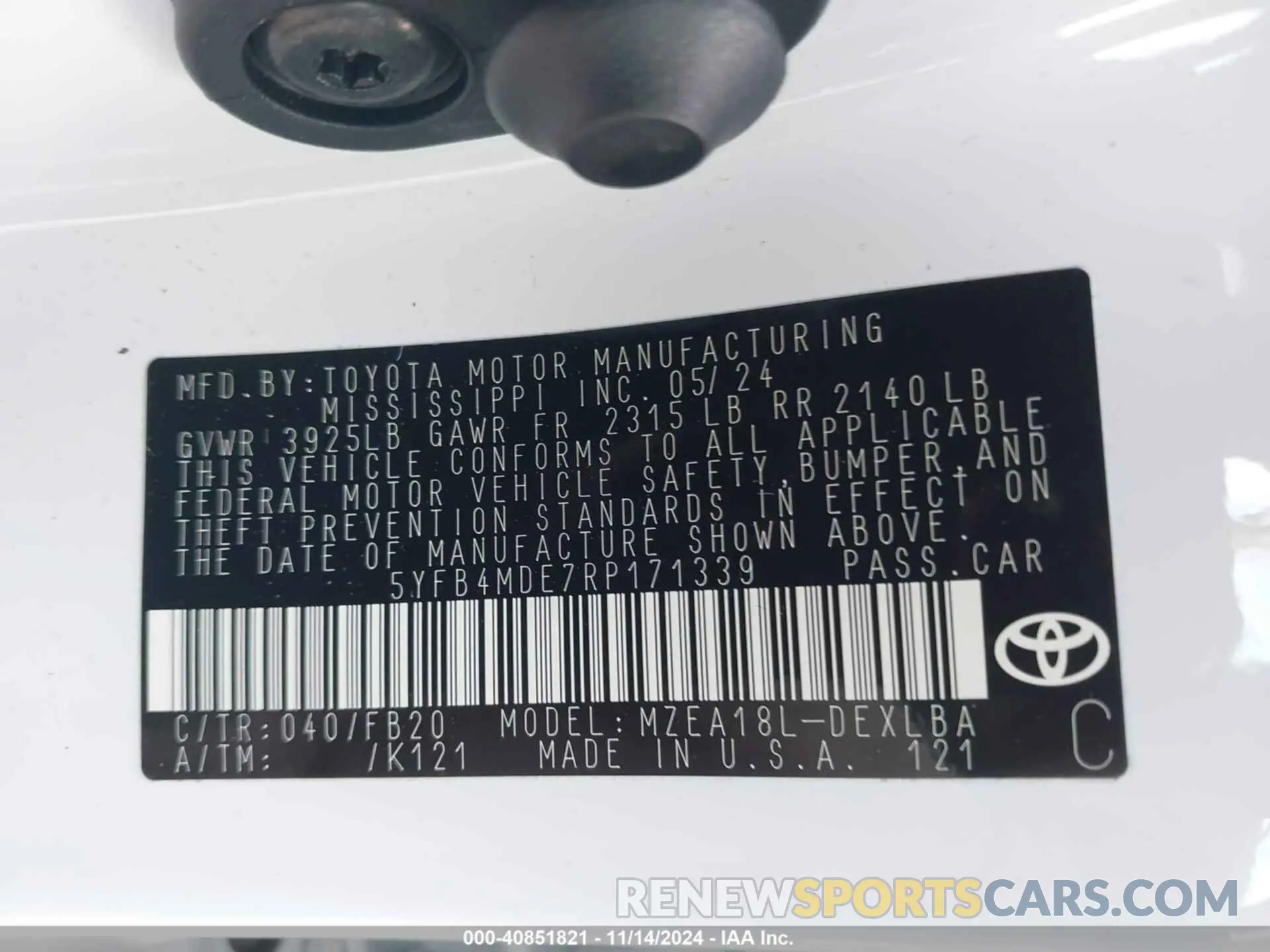 9 Photograph of a damaged car 5YFB4MDE7RP171339 TOYOTA COROLLA 2024