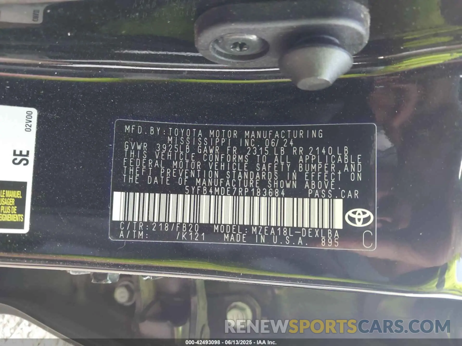 9 Photograph of a damaged car 5YFB4MDE7RP183684 TOYOTA COROLLA 2024