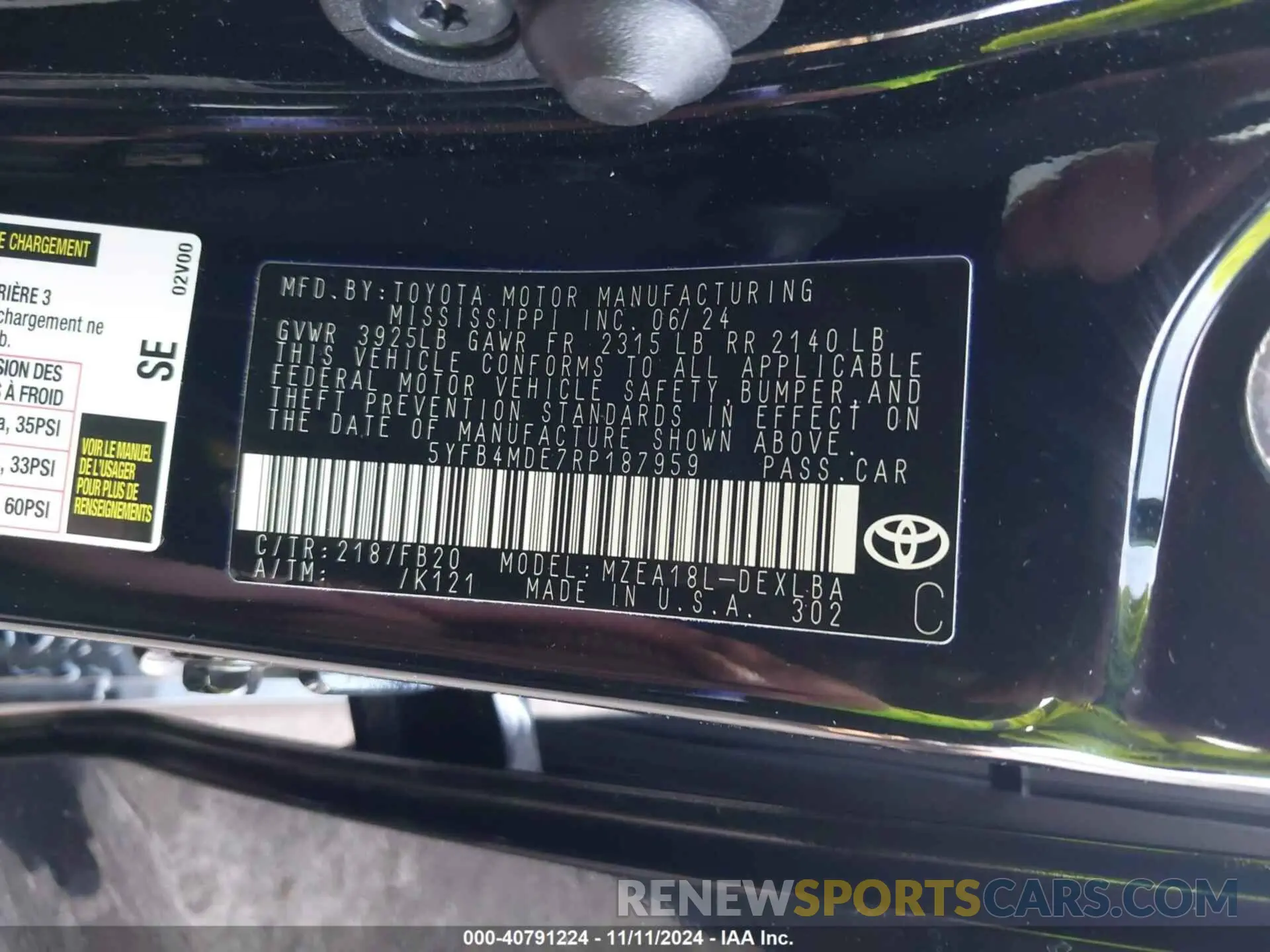 9 Photograph of a damaged car 5YFB4MDE7RP187959 TOYOTA COROLLA 2024