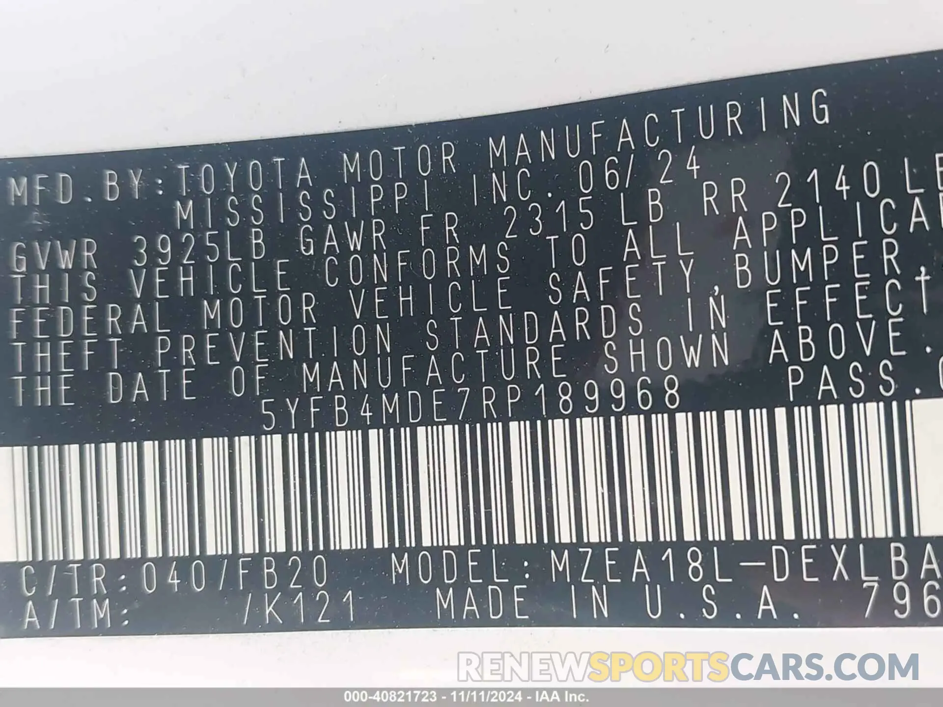 9 Photograph of a damaged car 5YFB4MDE7RP189968 TOYOTA COROLLA 2024
