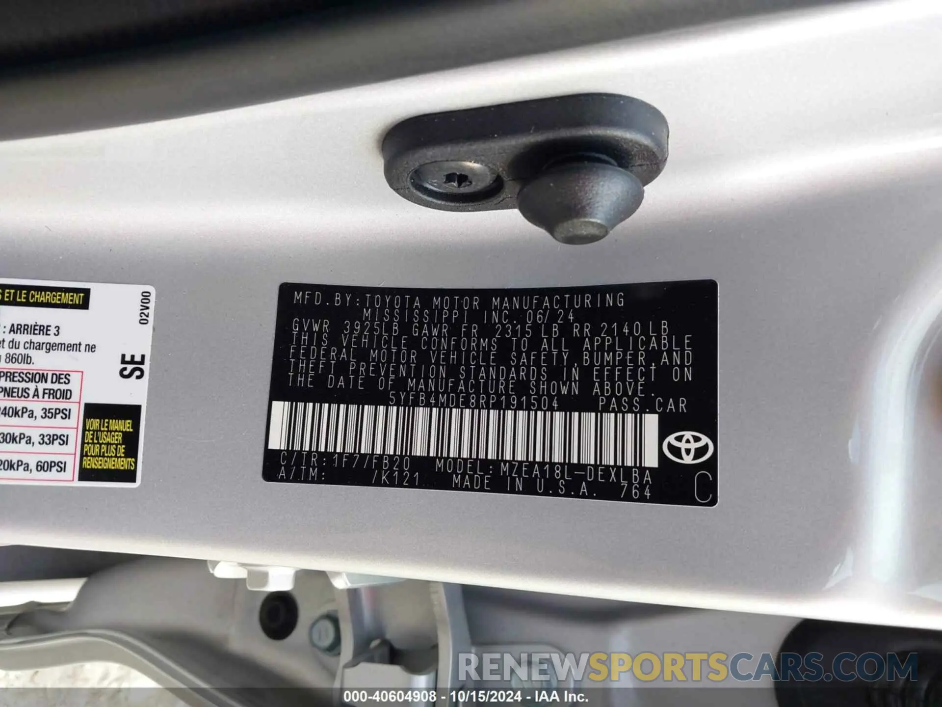 9 Photograph of a damaged car 5YFB4MDE8RP191504 TOYOTA COROLLA 2024