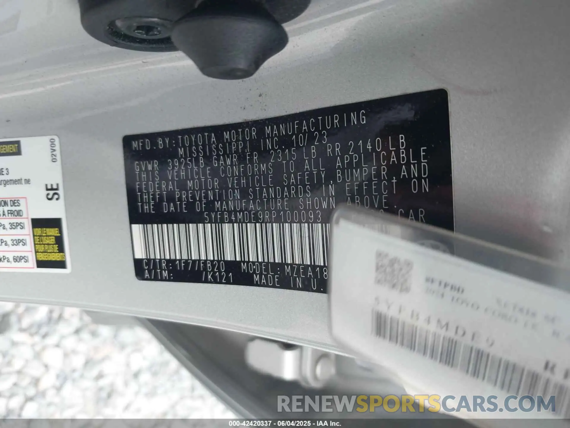 9 Photograph of a damaged car 5YFB4MDE9RP100093 TOYOTA COROLLA 2024