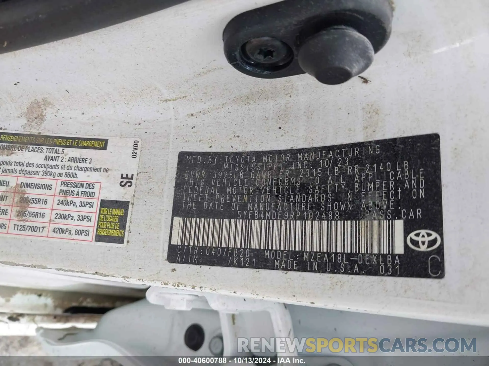 9 Photograph of a damaged car 5YFB4MDE9RP102488 TOYOTA COROLLA 2024