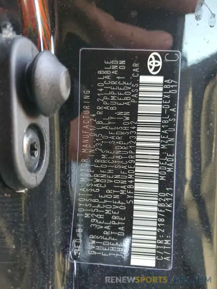 12 Photograph of a damaged car 5YFB4MDE9RP123342 TOYOTA COROLLA 2024