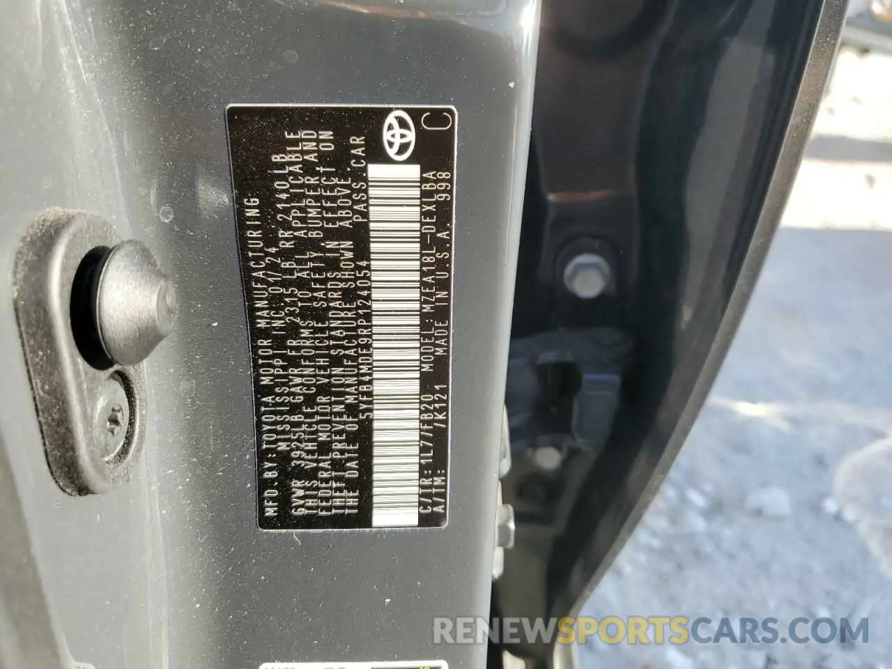 12 Photograph of a damaged car 5YFB4MDE9RP124054 TOYOTA COROLLA 2024