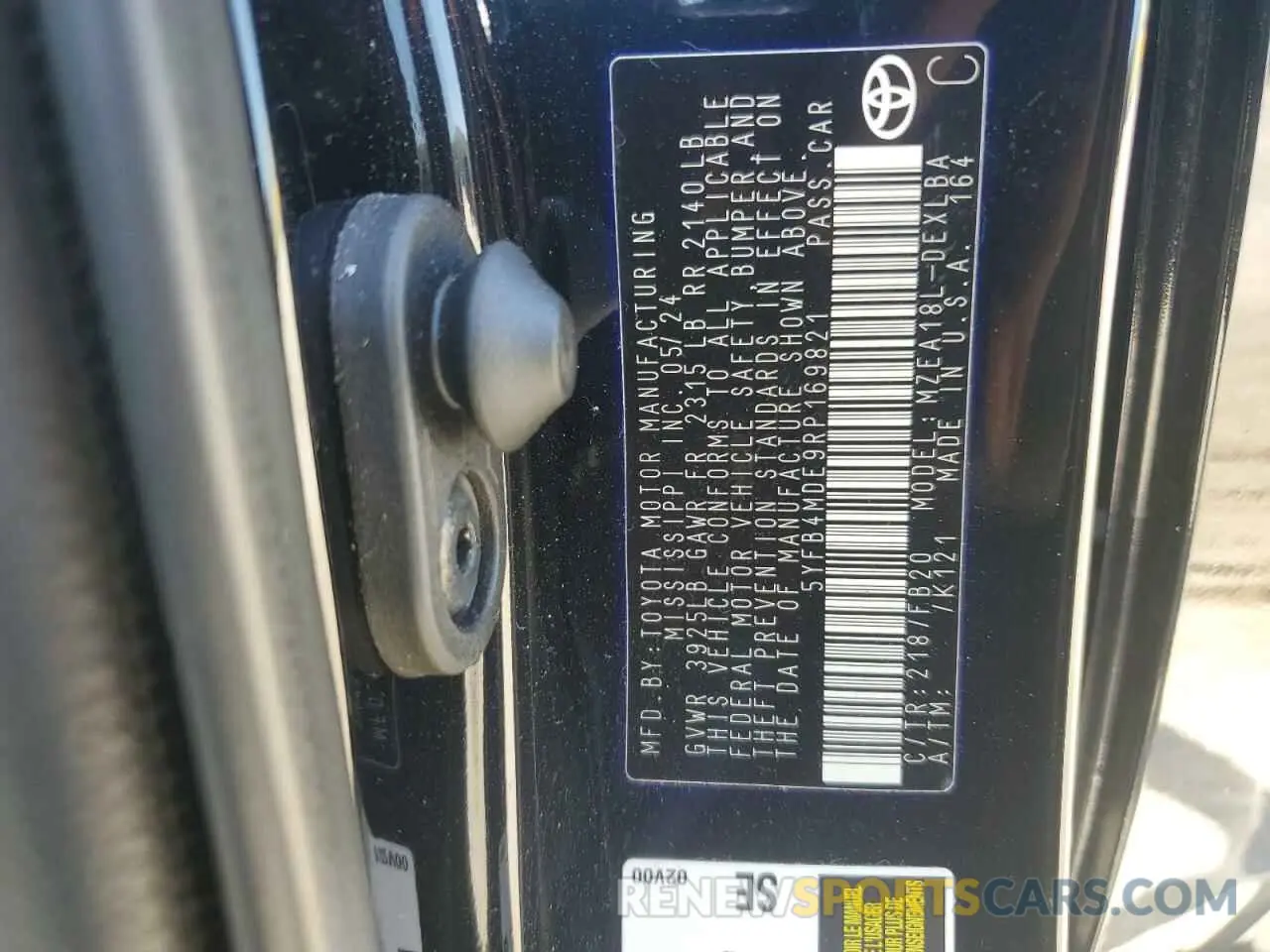 14 Photograph of a damaged car 5YFB4MDE9RP169821 TOYOTA COROLLA 2024