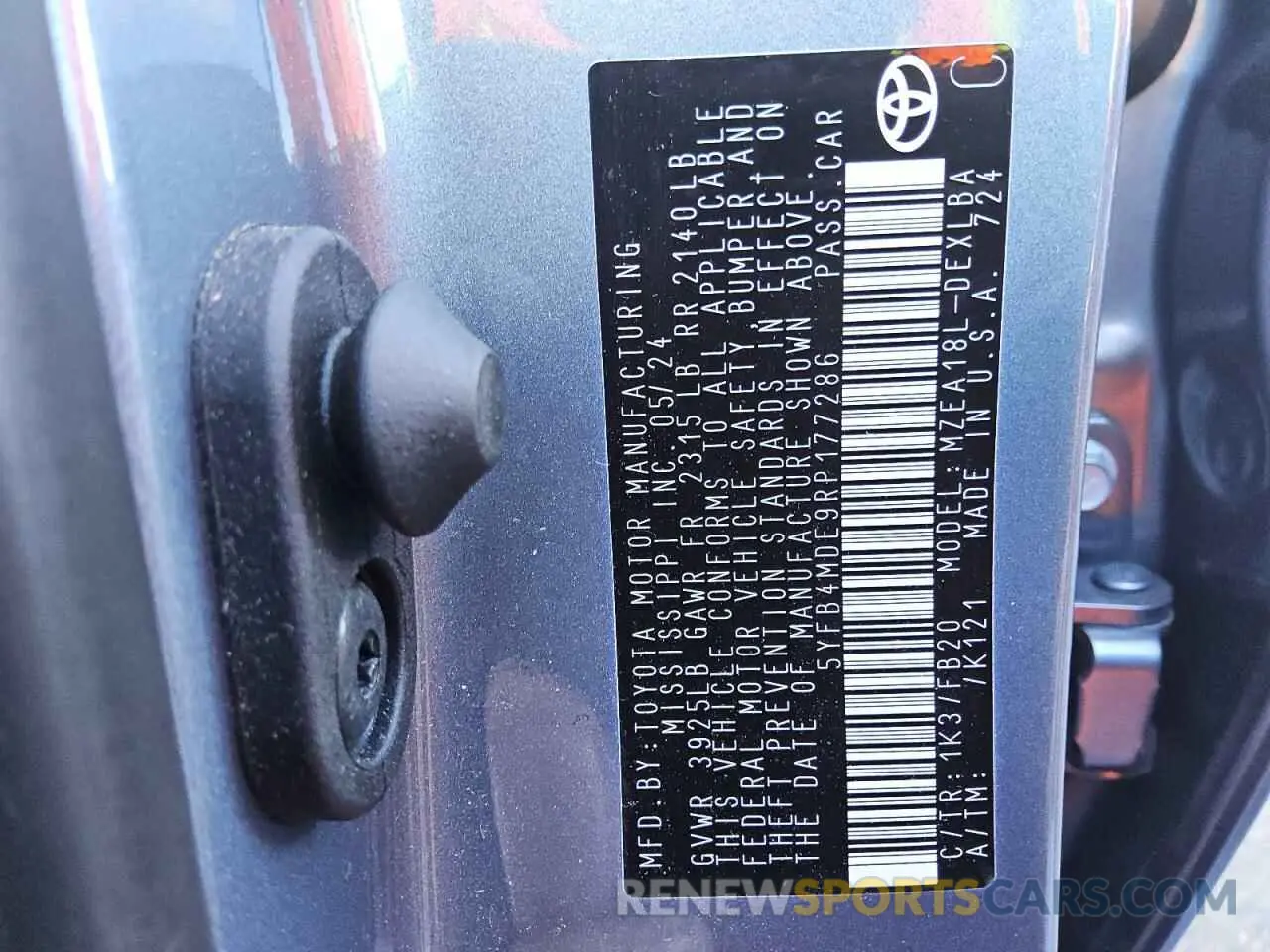 12 Photograph of a damaged car 5YFB4MDE9RP177286 TOYOTA COROLLA 2024