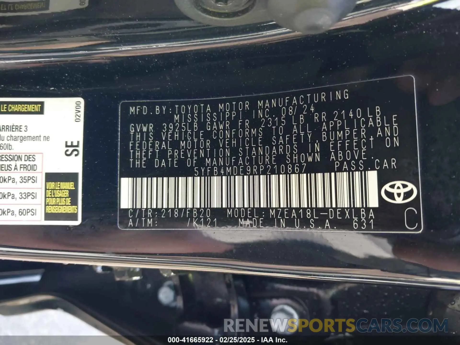9 Photograph of a damaged car 5YFB4MDE9RP210867 TOYOTA COROLLA 2024