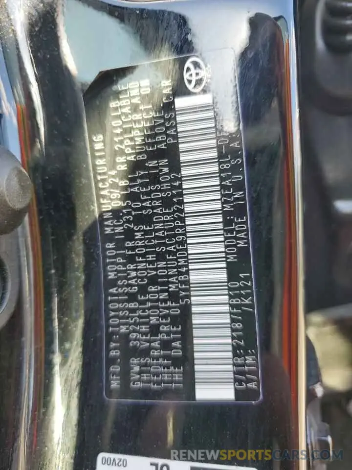 14 Photograph of a damaged car 5YFB4MDE9RP221142 TOYOTA COROLLA 2024