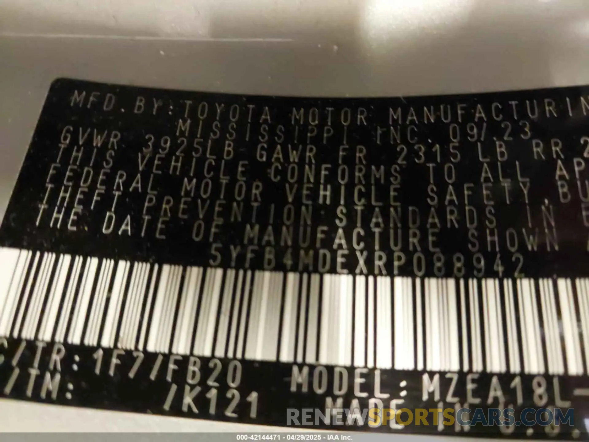 9 Photograph of a damaged car 5YFB4MDEXRP088942 TOYOTA COROLLA 2024