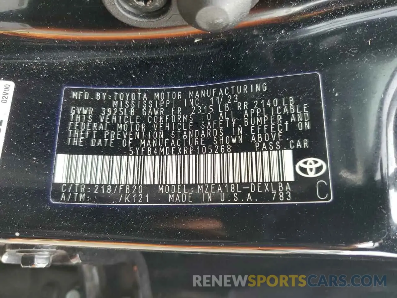 13 Photograph of a damaged car 5YFB4MDEXRP105268 TOYOTA COROLLA 2024