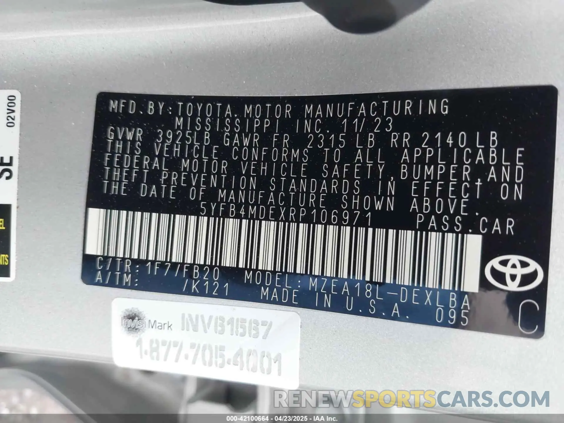 9 Photograph of a damaged car 5YFB4MDEXRP106971 TOYOTA COROLLA 2024