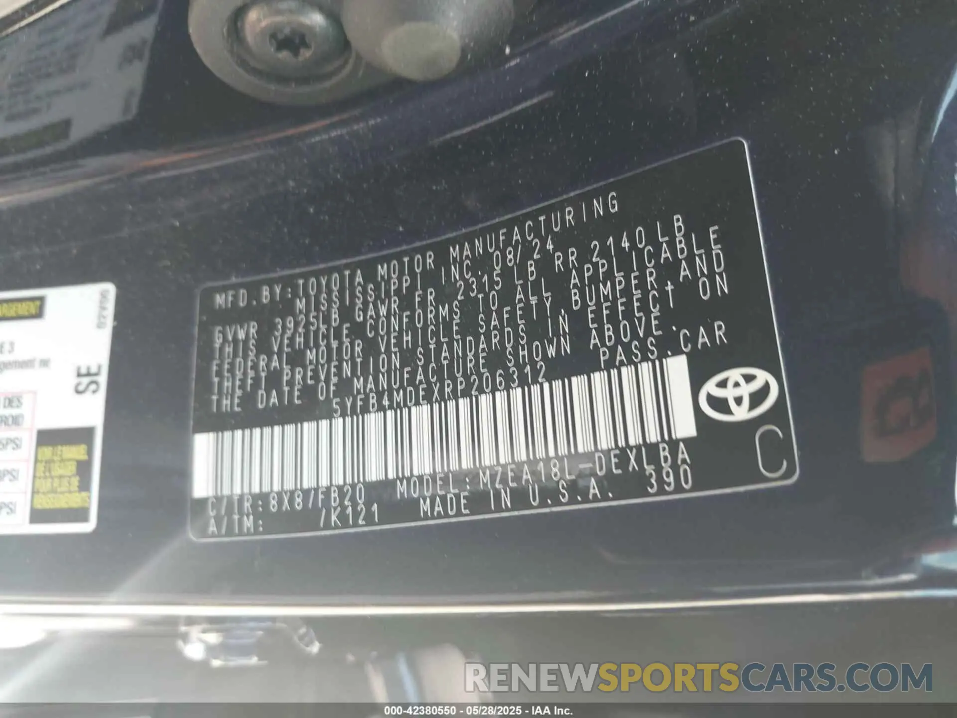 9 Photograph of a damaged car 5YFB4MDEXRP206312 TOYOTA COROLLA 2024