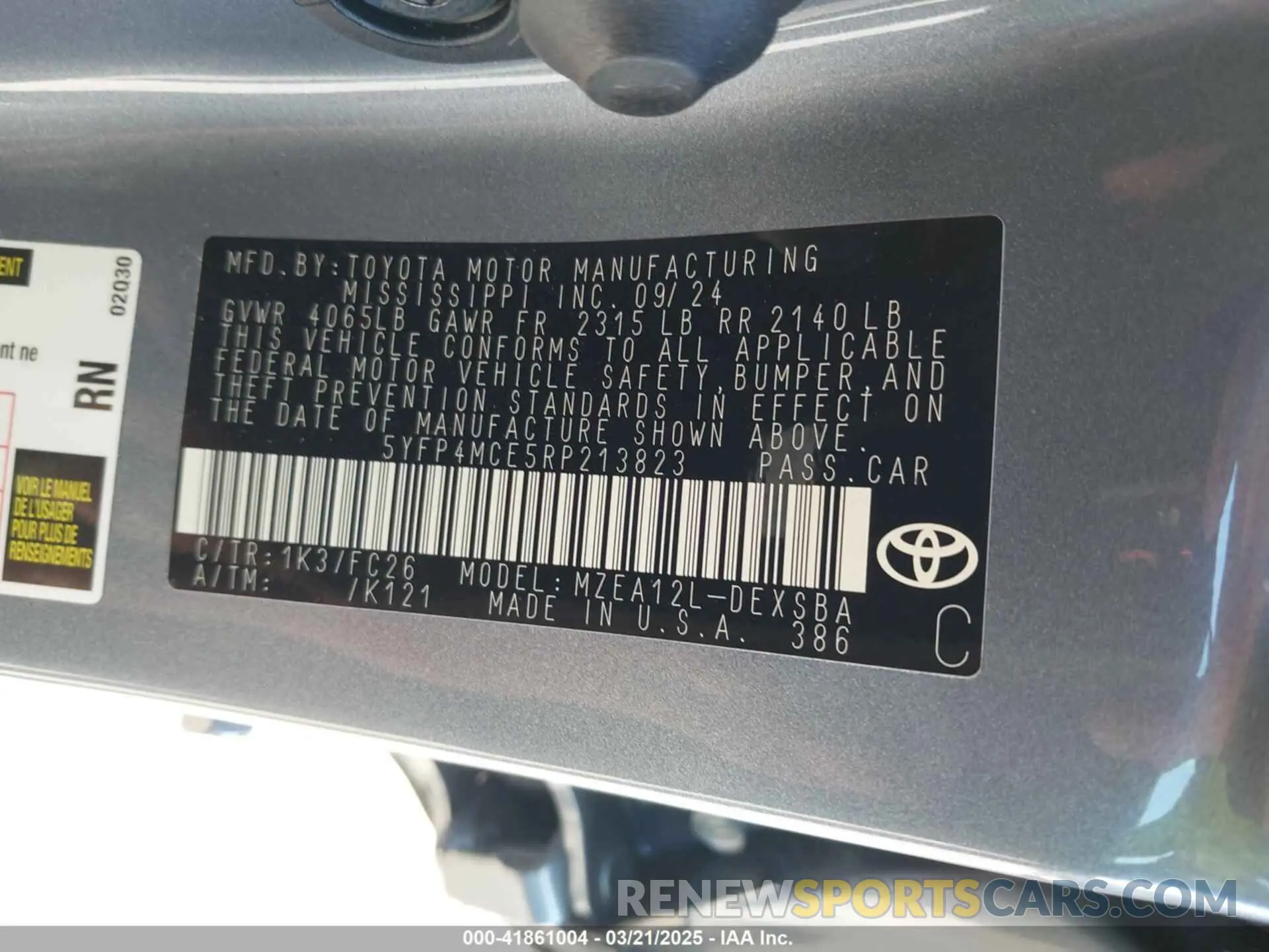 9 Photograph of a damaged car 5YFP4MCE5RP213823 TOYOTA COROLLA 2024