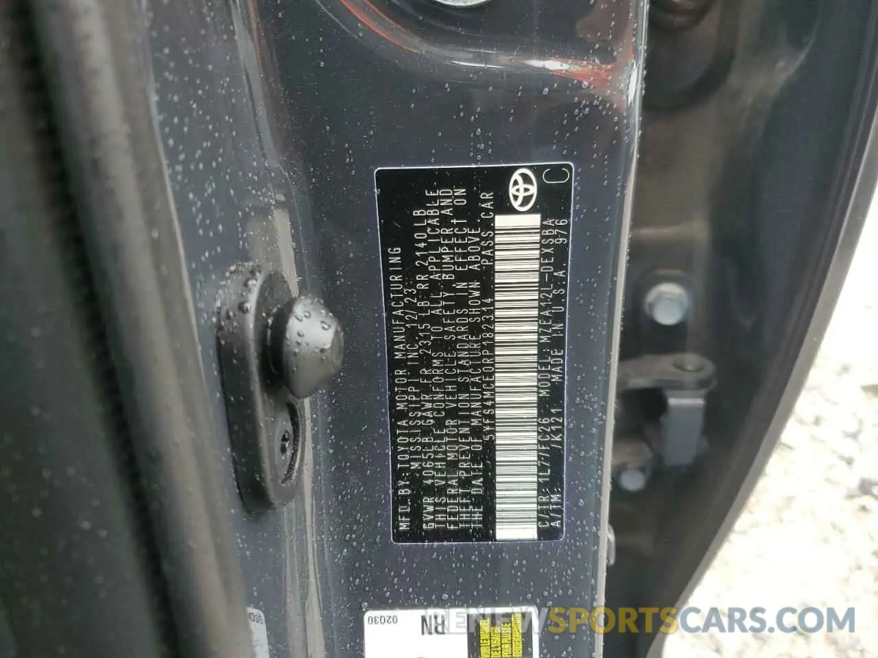 12 Photograph of a damaged car 5YFS4MCE0RP182314 TOYOTA COROLLA 2024