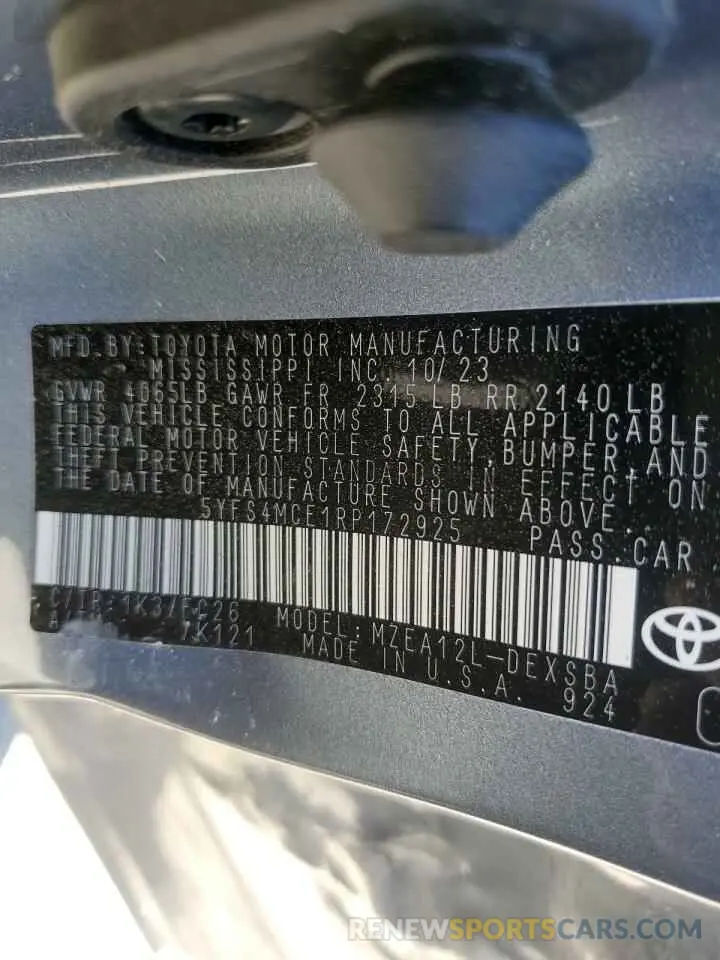 14 Photograph of a damaged car 5YFS4MCE1RP172925 TOYOTA COROLLA 2024
