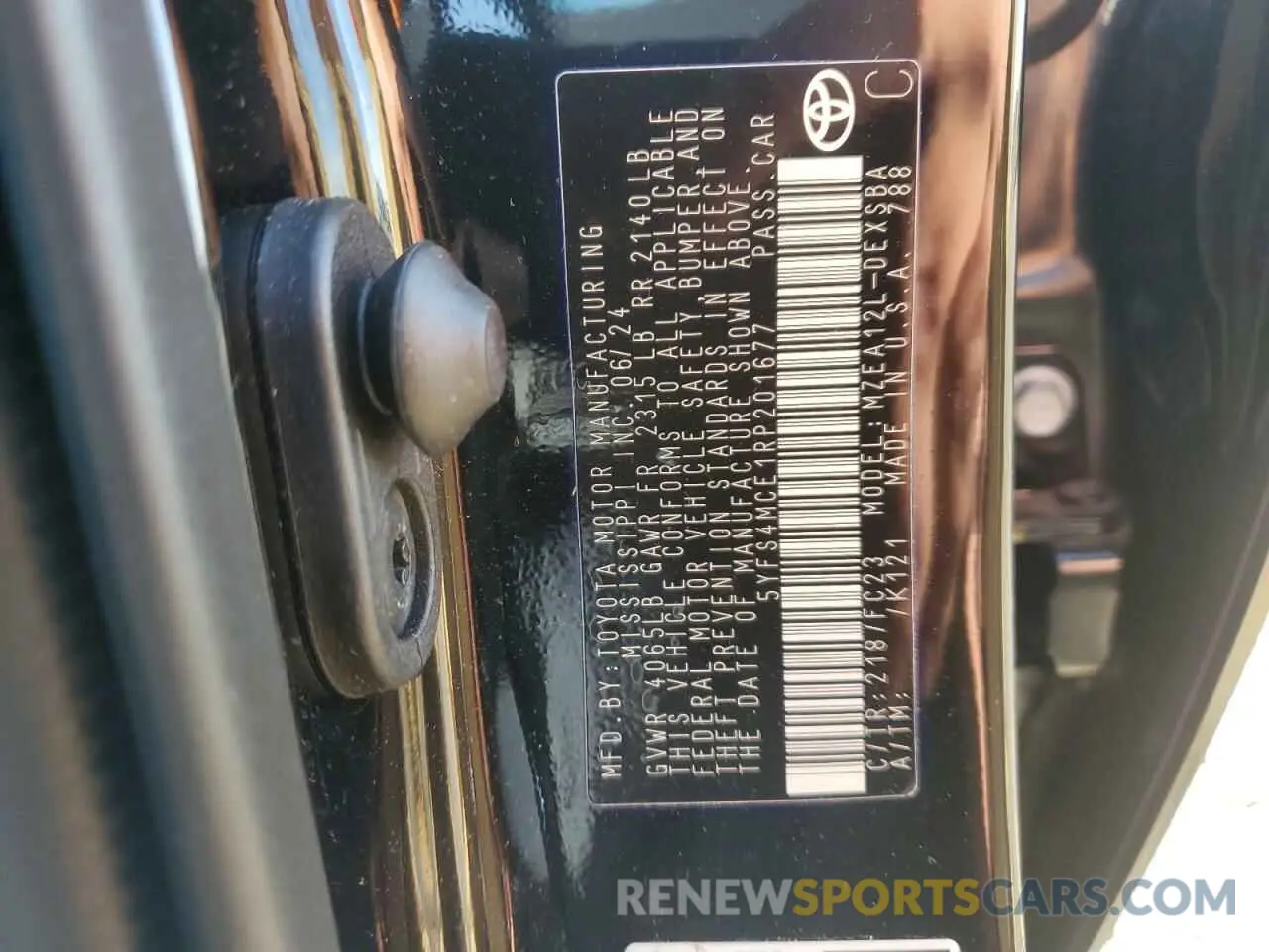12 Photograph of a damaged car 5YFS4MCE1RP201677 TOYOTA COROLLA 2024