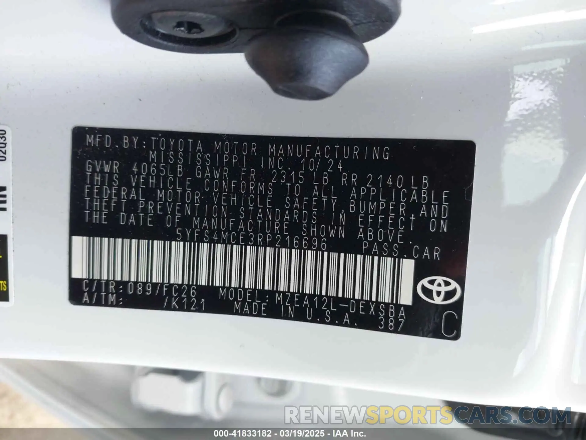 9 Photograph of a damaged car 5YFS4MCE3RP216696 TOYOTA COROLLA 2024