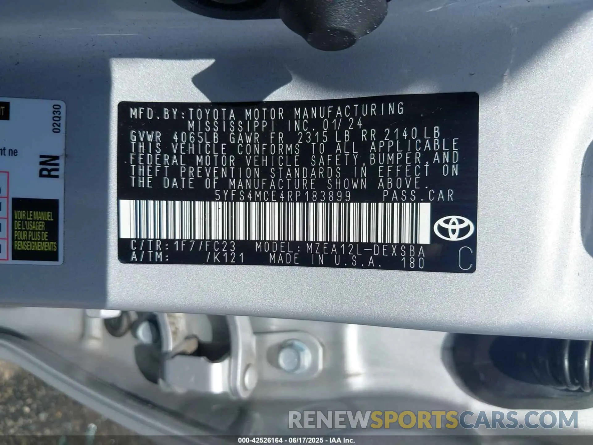 9 Photograph of a damaged car 5YFS4MCE4RP183899 TOYOTA COROLLA 2024