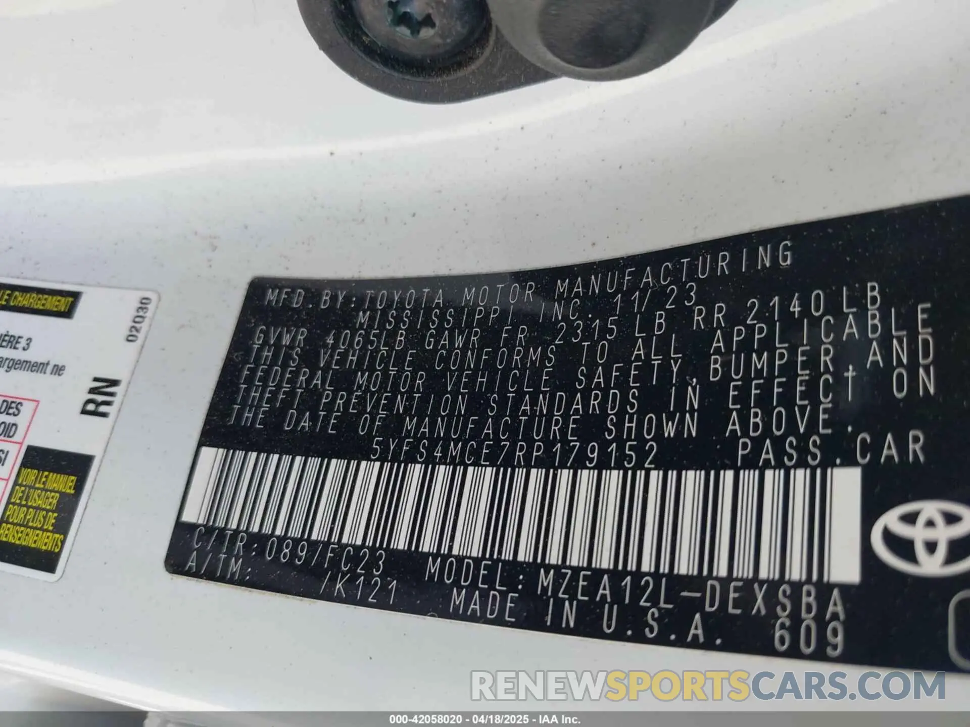 9 Photograph of a damaged car 5YFS4MCE7RP179152 TOYOTA COROLLA 2024