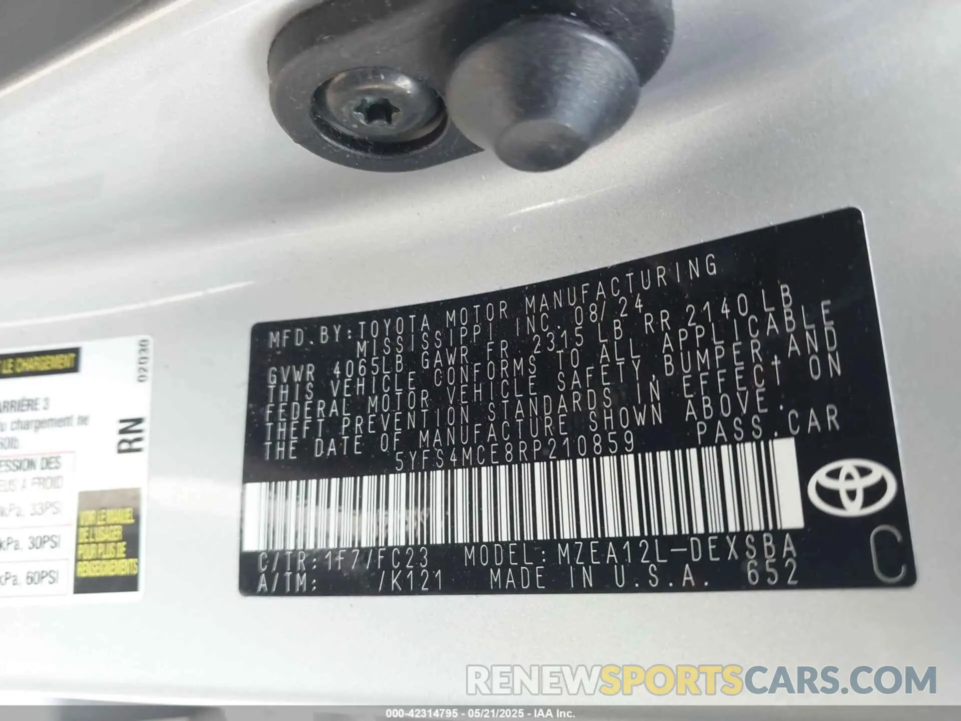 9 Photograph of a damaged car 5YFS4MCE8RP210859 TOYOTA COROLLA 2024