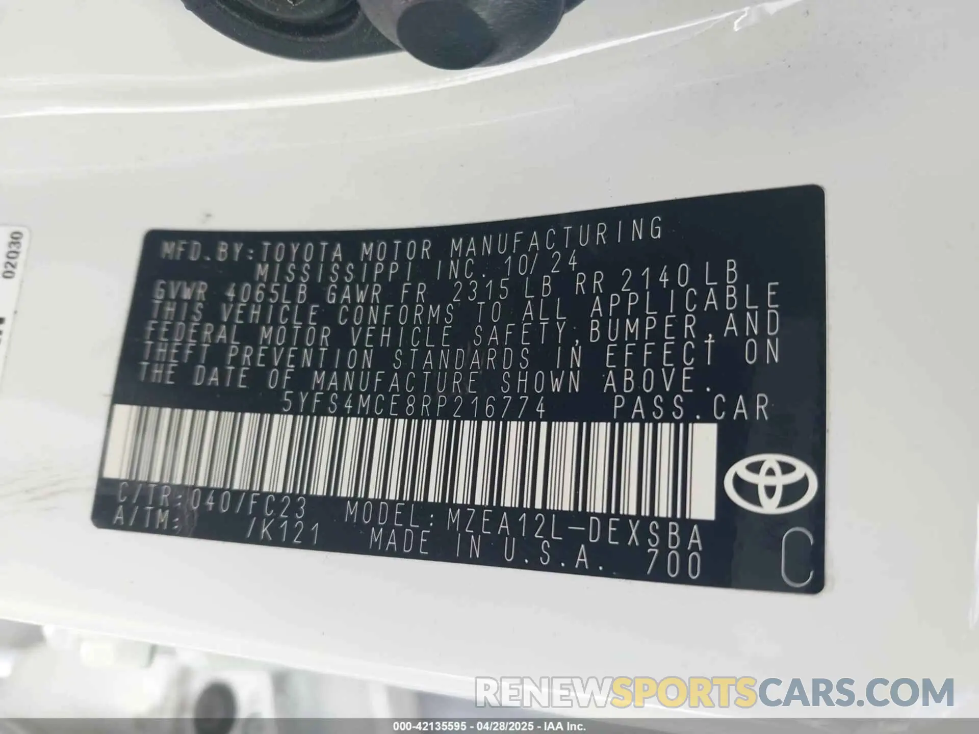 9 Photograph of a damaged car 5YFS4MCE8RP216774 TOYOTA COROLLA 2024
