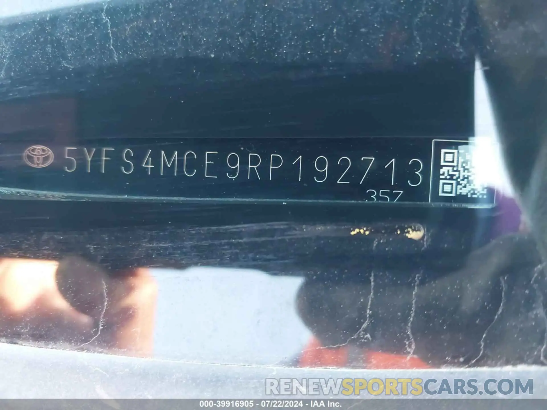 9 Photograph of a damaged car 5YFS4MCE9RP192713 TOYOTA COROLLA 2024