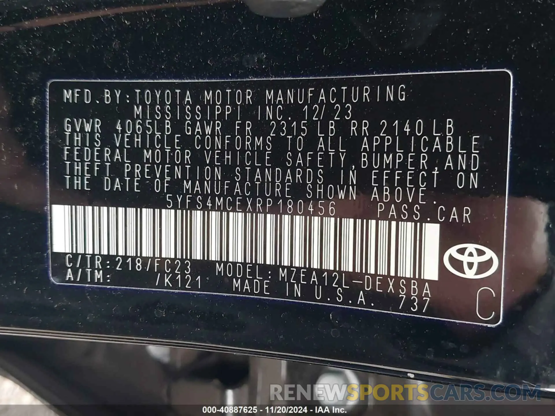 9 Photograph of a damaged car 5YFS4MCEXRP180456 TOYOTA COROLLA 2024