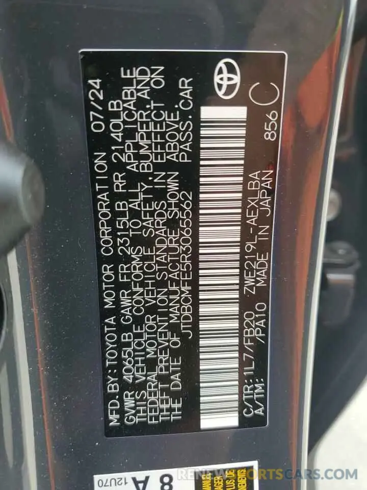 13 Photograph of a damaged car JTDBCMFE5R3065562 TOYOTA COROLLA 2024