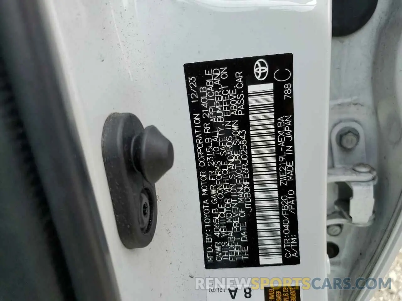 13 Photograph of a damaged car JTDBCMFE6RJ025843 TOYOTA COROLLA 2024