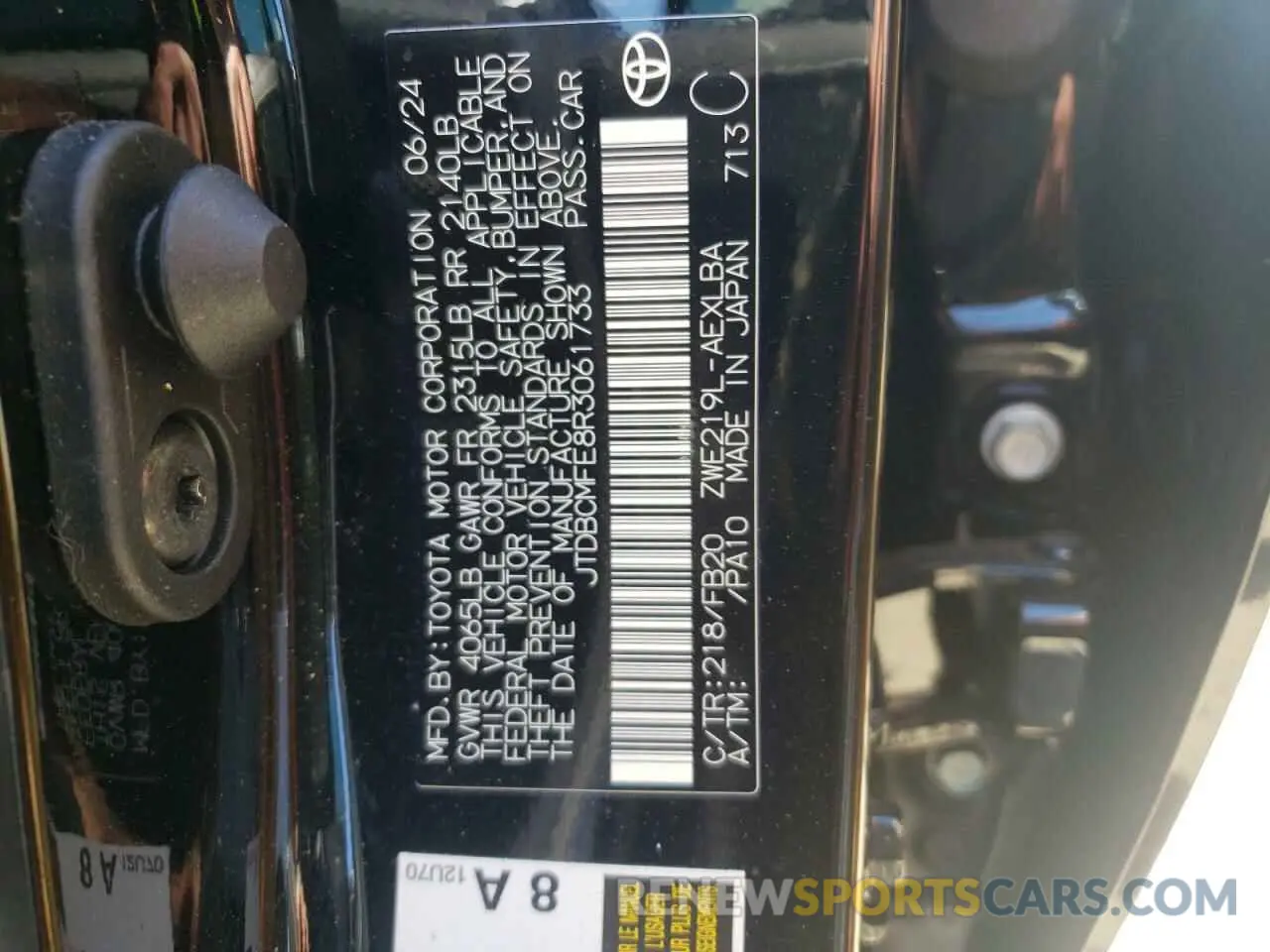 12 Photograph of a damaged car JTDBCMFE8R3061733 TOYOTA COROLLA 2024