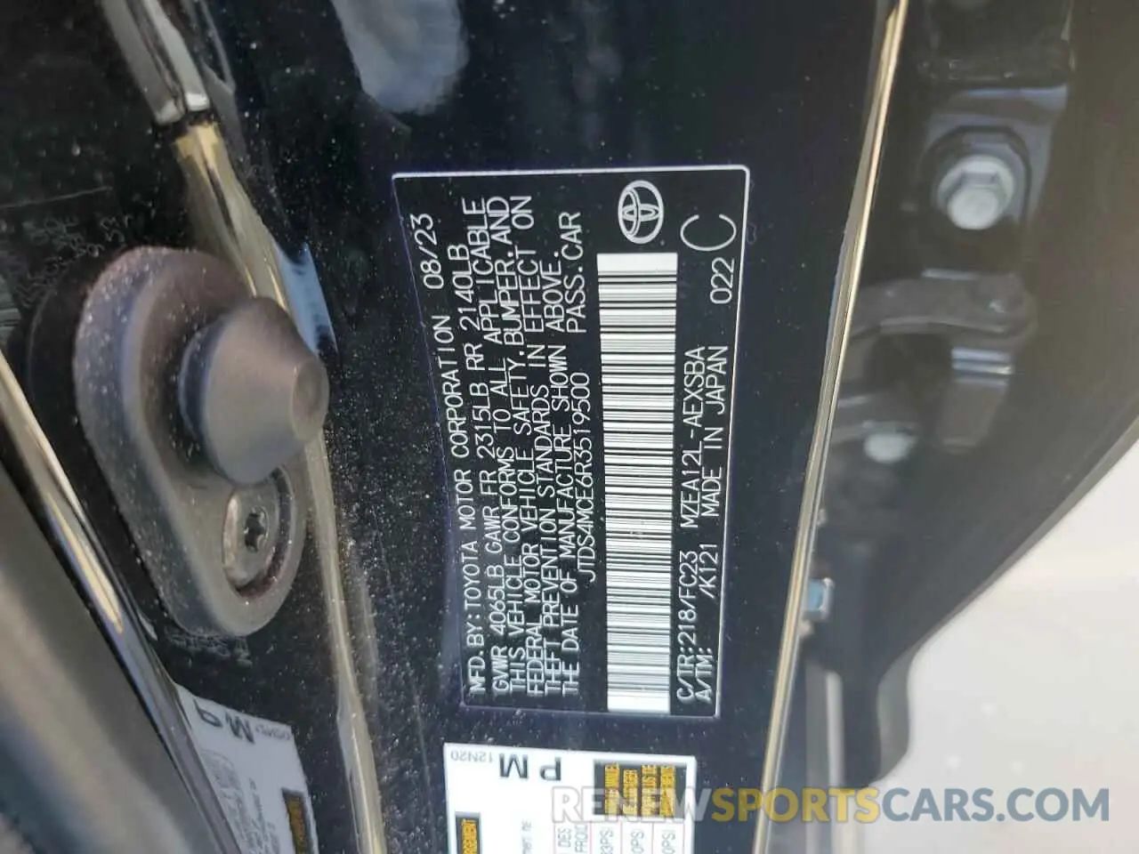 12 Photograph of a damaged car JTDS4MCE6R3519500 TOYOTA COROLLA 2024