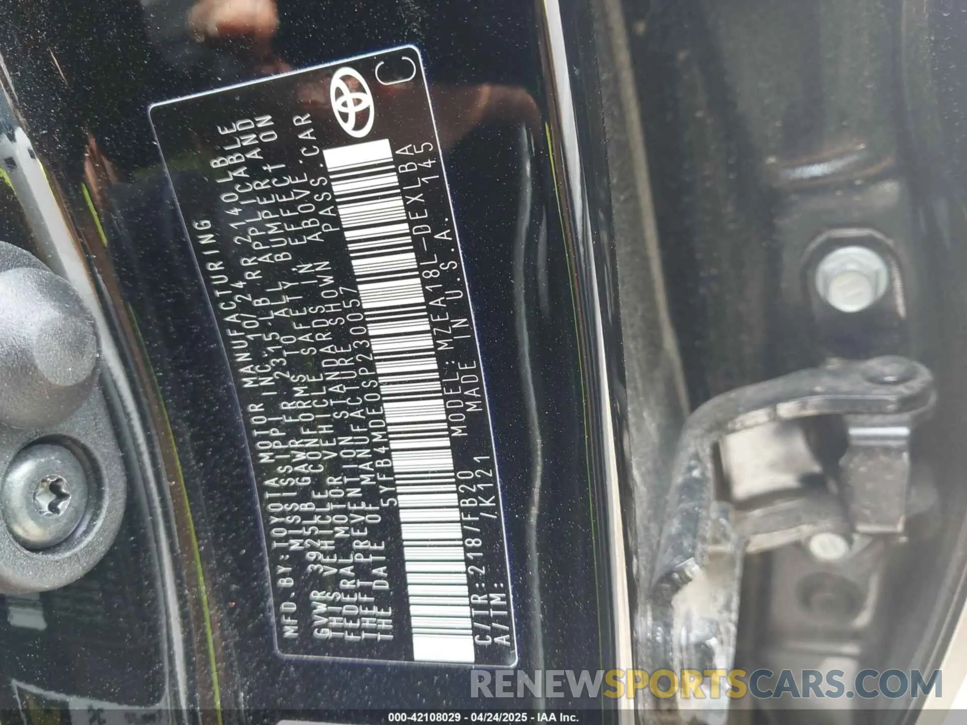 9 Photograph of a damaged car 5YFB4MDE0SP230057 TOYOTA COROLLA 2025