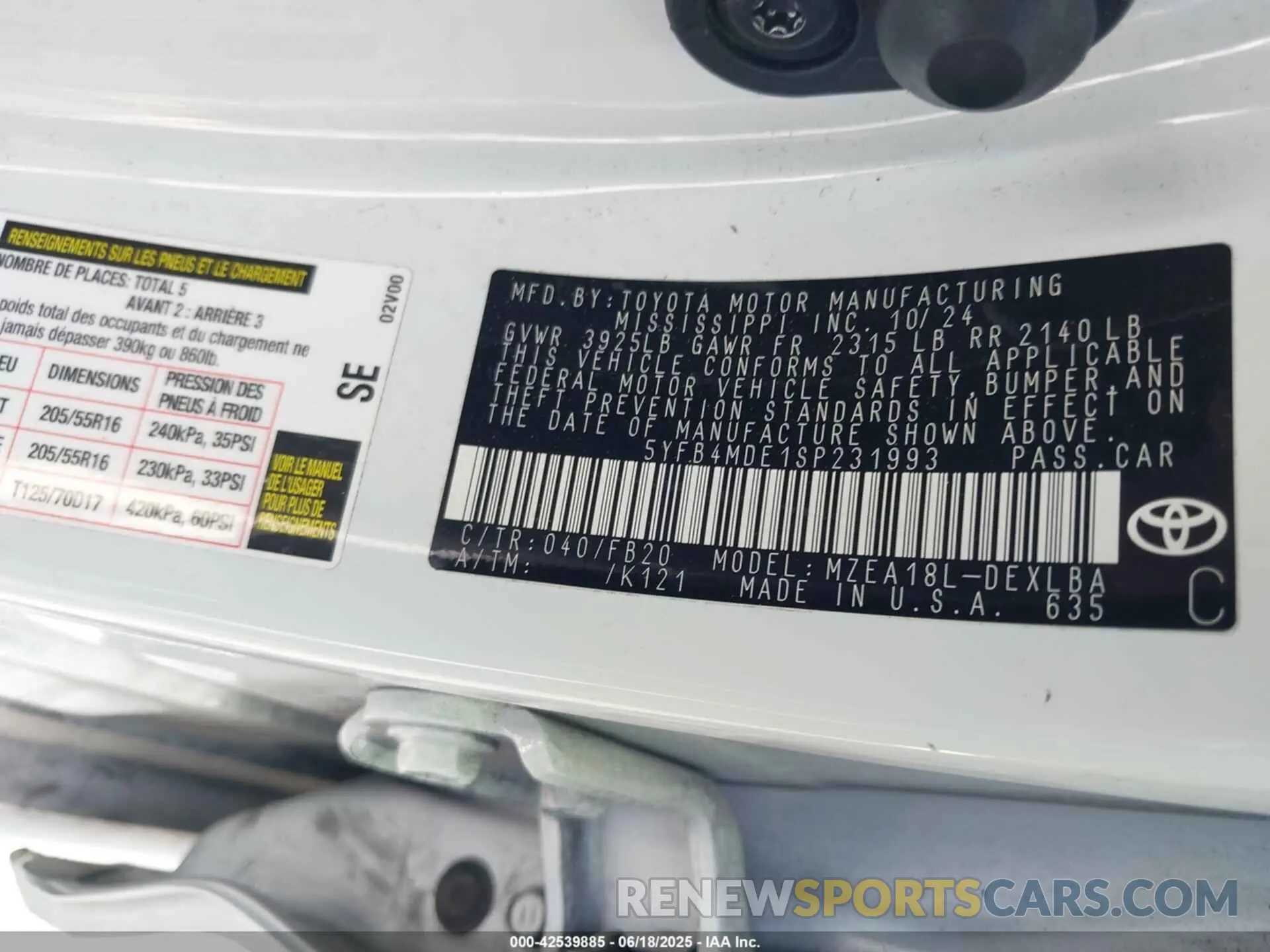 9 Photograph of a damaged car 5YFB4MDE1SP231993 TOYOTA COROLLA 2025