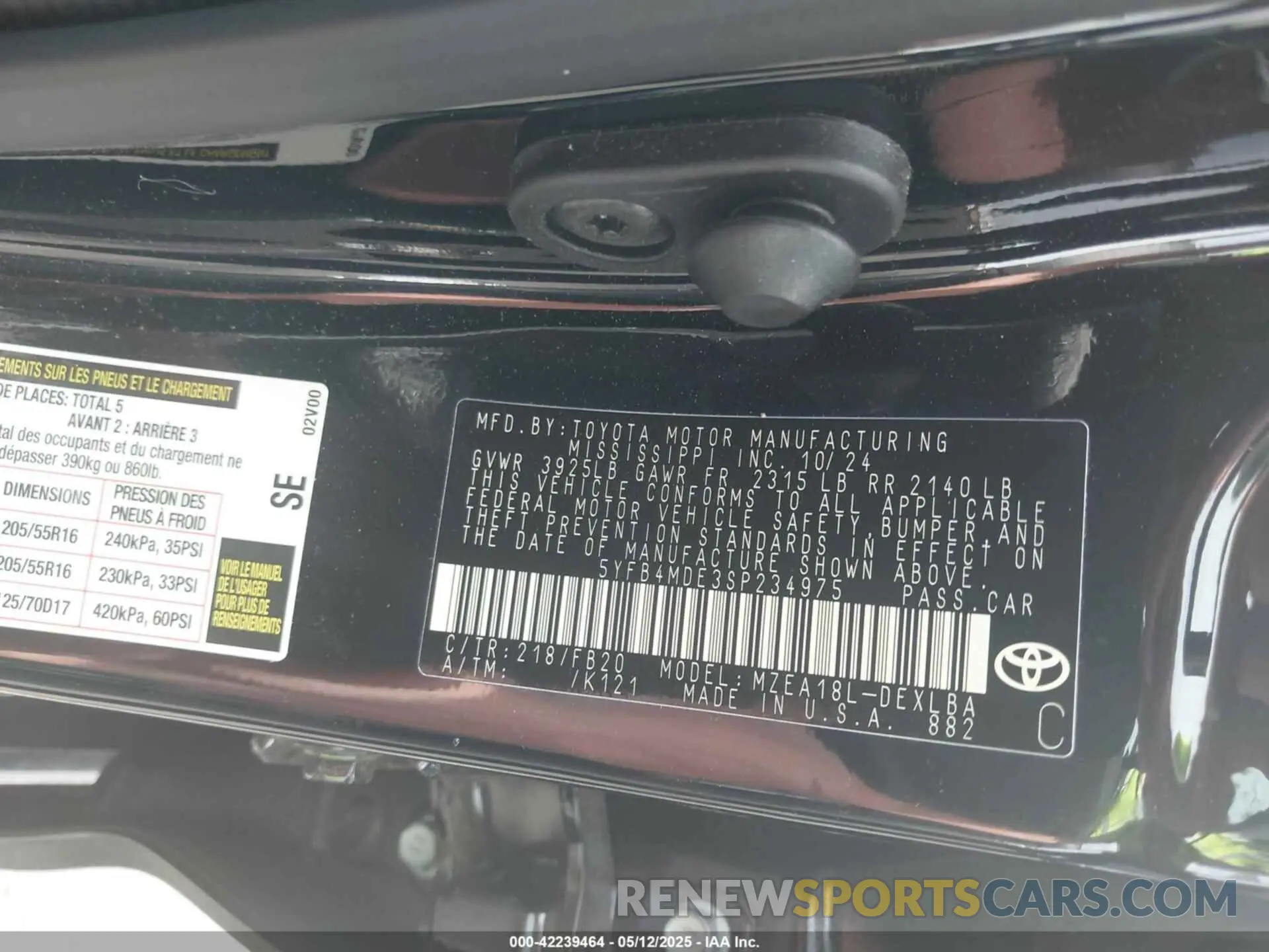 9 Photograph of a damaged car 5YFB4MDE3SP234975 TOYOTA COROLLA 2025