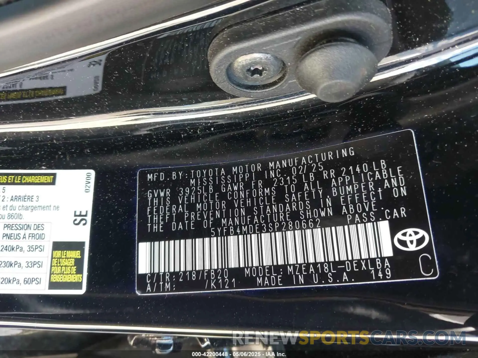 9 Photograph of a damaged car 5YFB4MDE3SP280662 TOYOTA COROLLA 2025