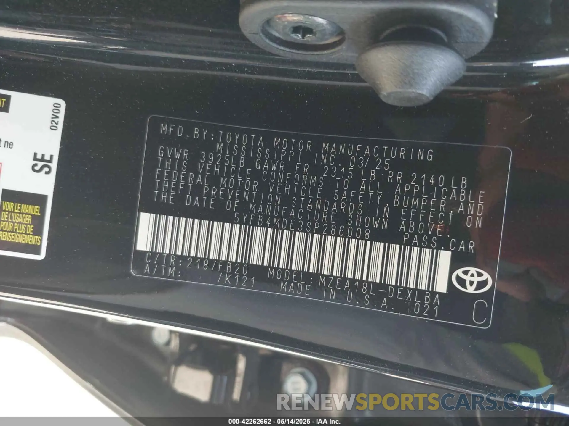 9 Photograph of a damaged car 5YFB4MDE3SP286008 TOYOTA COROLLA 2025