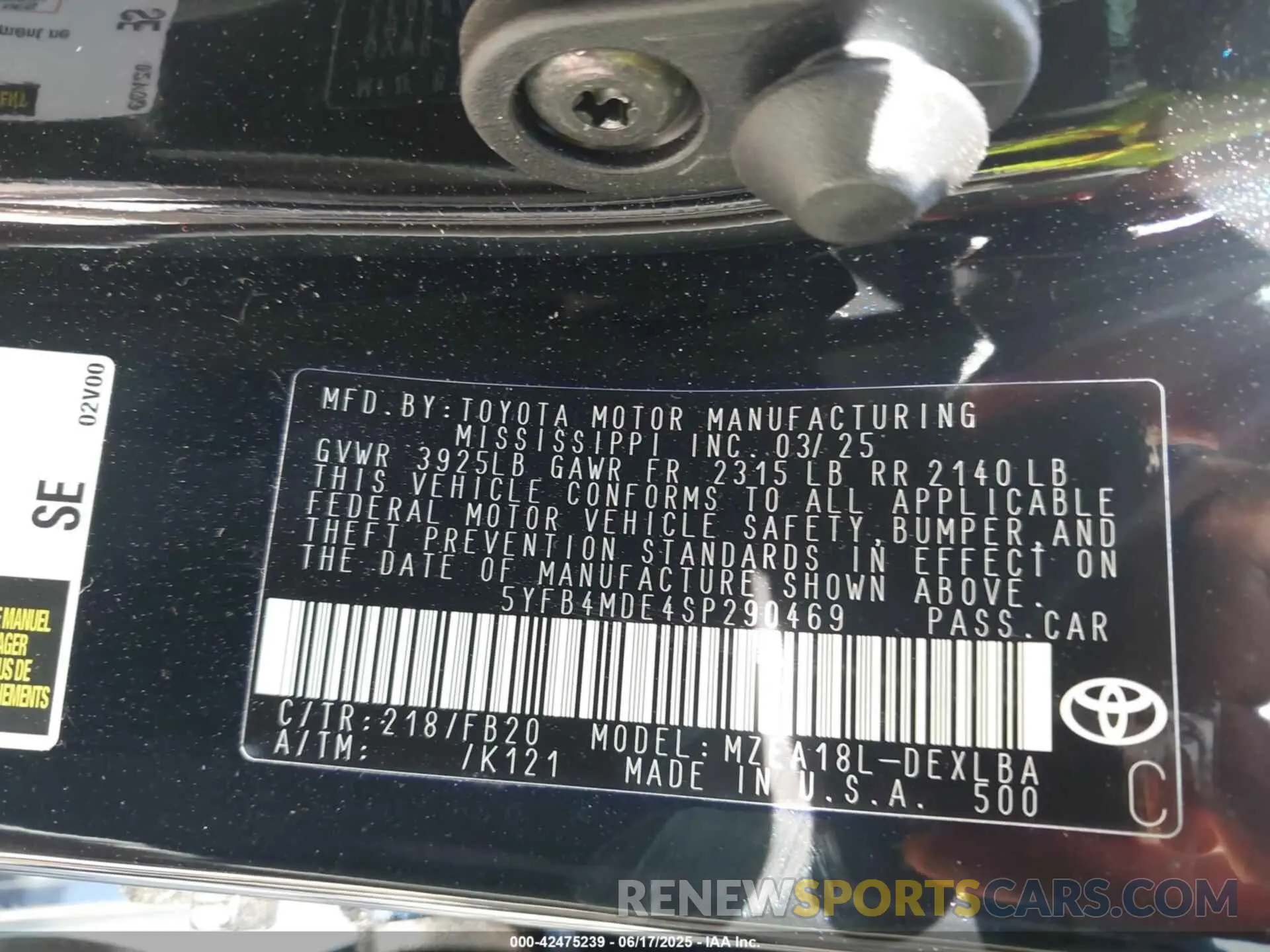 9 Photograph of a damaged car 5YFB4MDE4SP290469 TOYOTA COROLLA 2025
