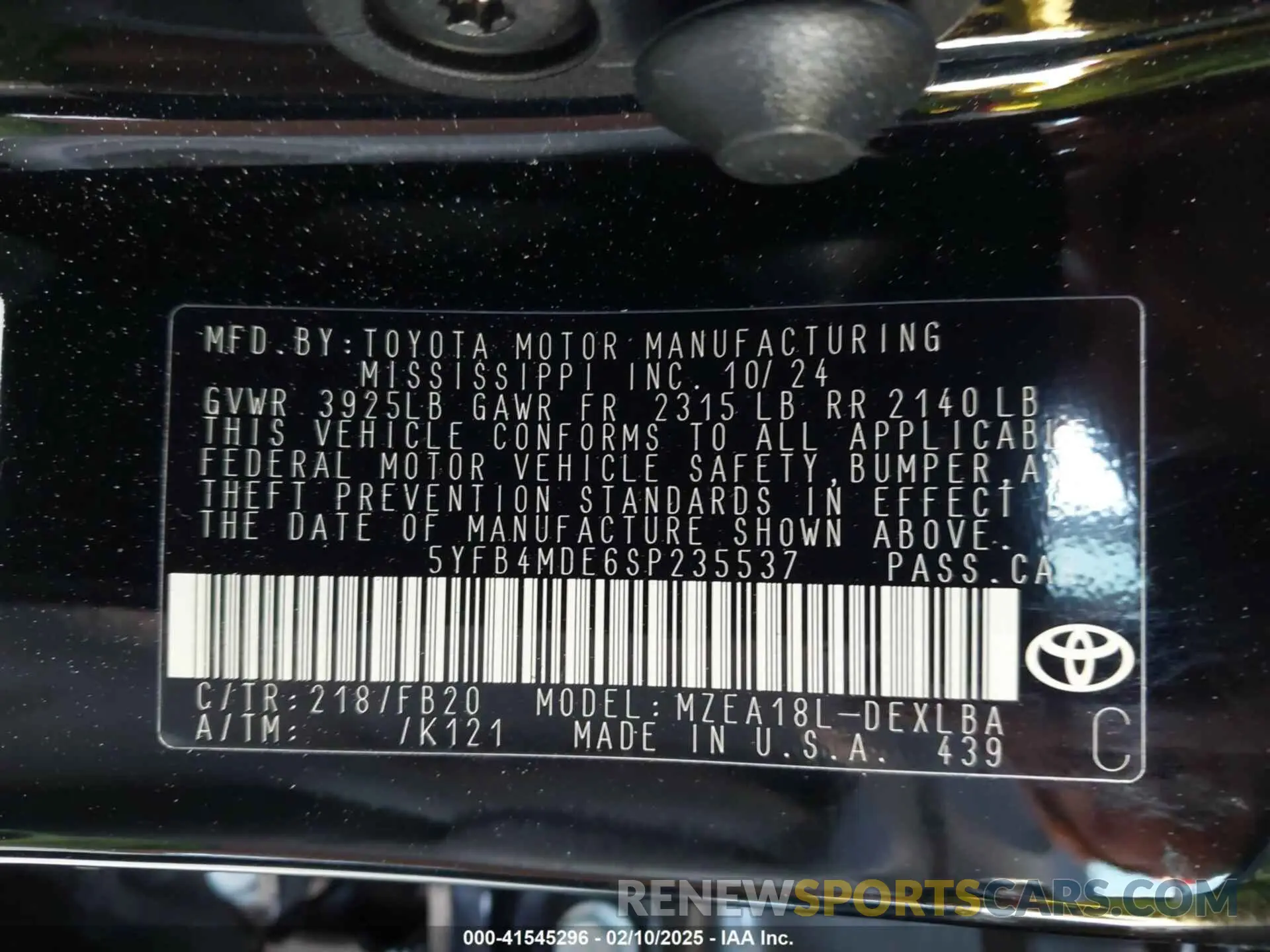 9 Photograph of a damaged car 5YFB4MDE6SP235537 TOYOTA COROLLA 2025