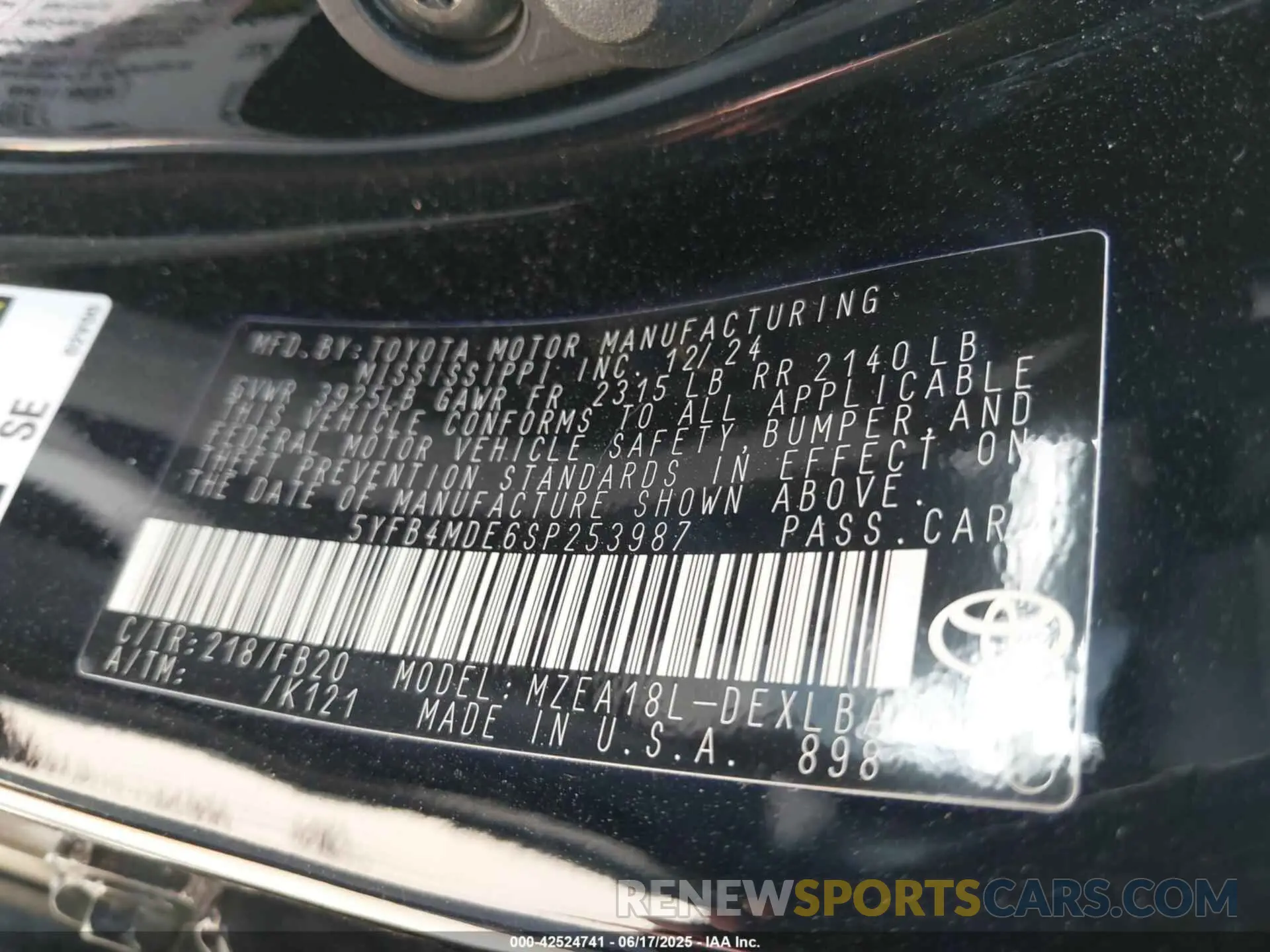 9 Photograph of a damaged car 5YFB4MDE6SP253987 TOYOTA COROLLA 2025