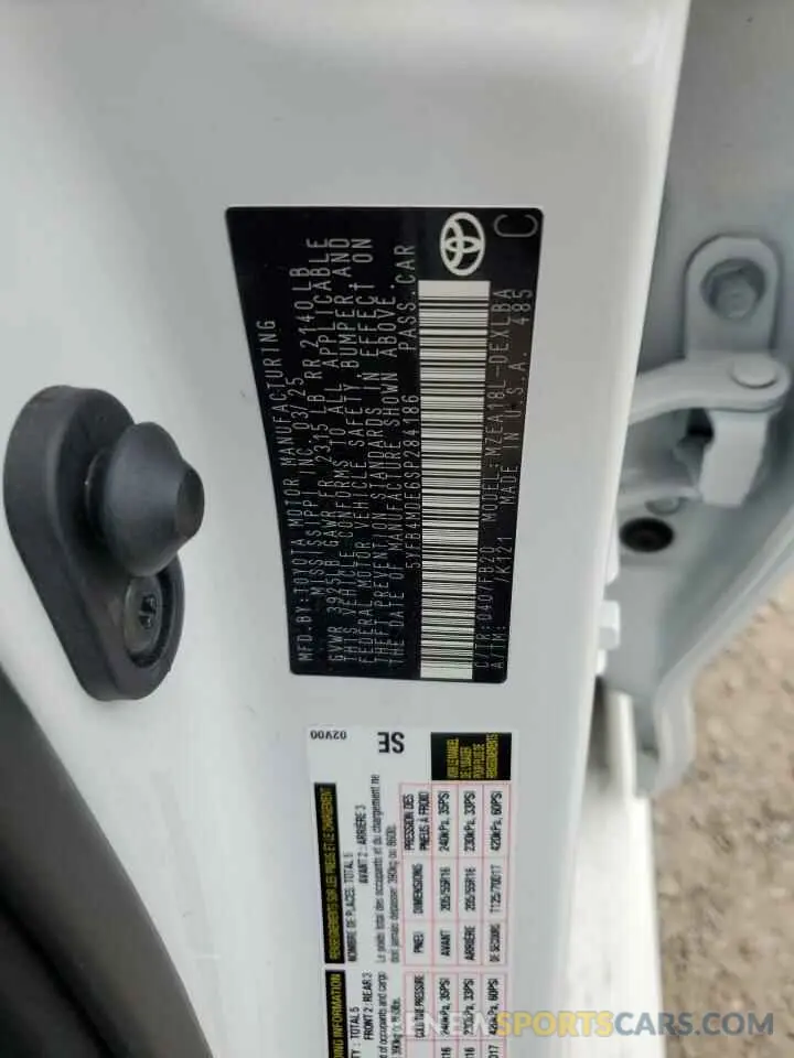 12 Photograph of a damaged car 5YFB4MDE6SP284186 TOYOTA COROLLA 2025