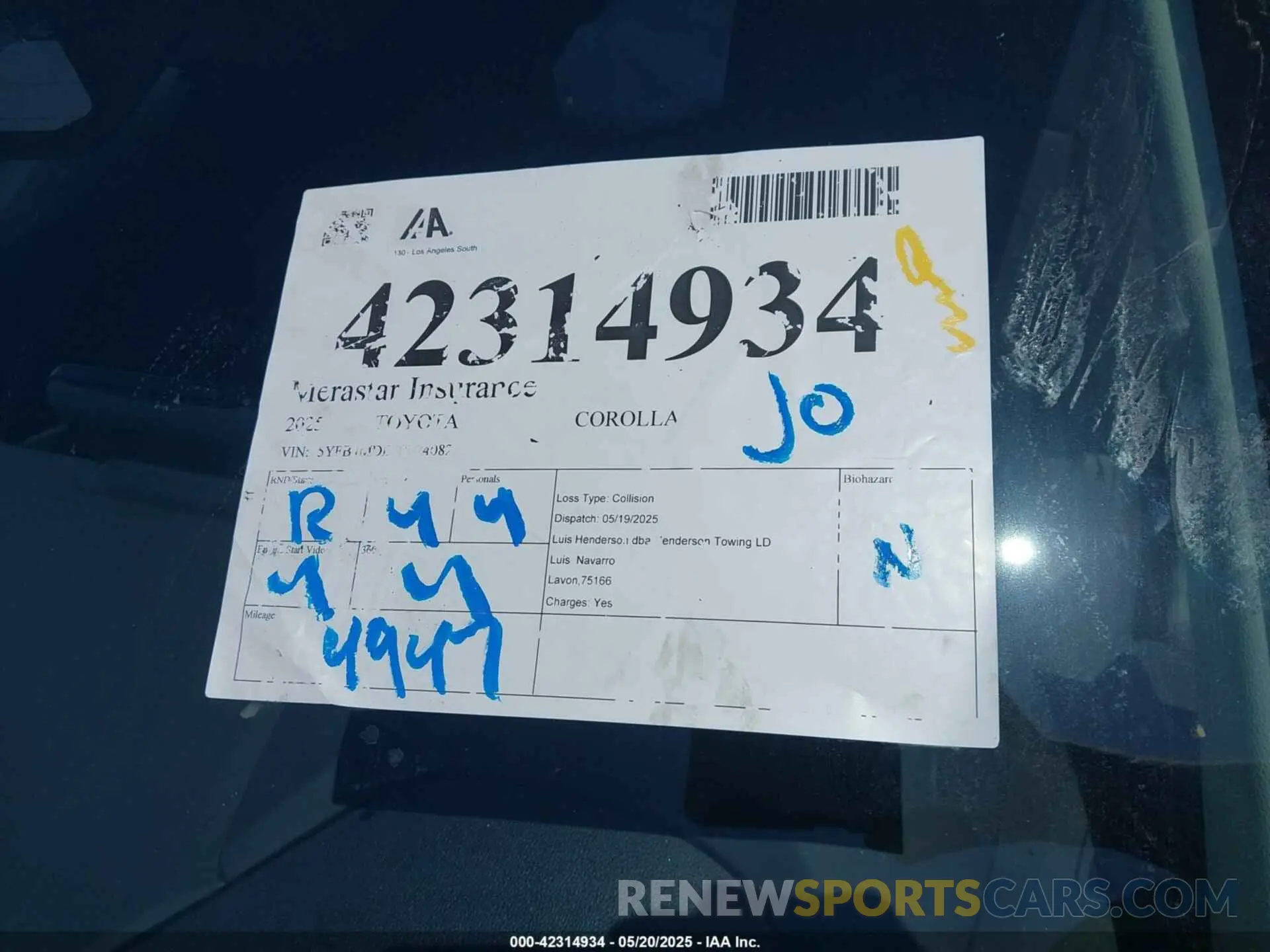 21 Photograph of a damaged car 5YFB4MDE7SP240827 TOYOTA COROLLA 2025