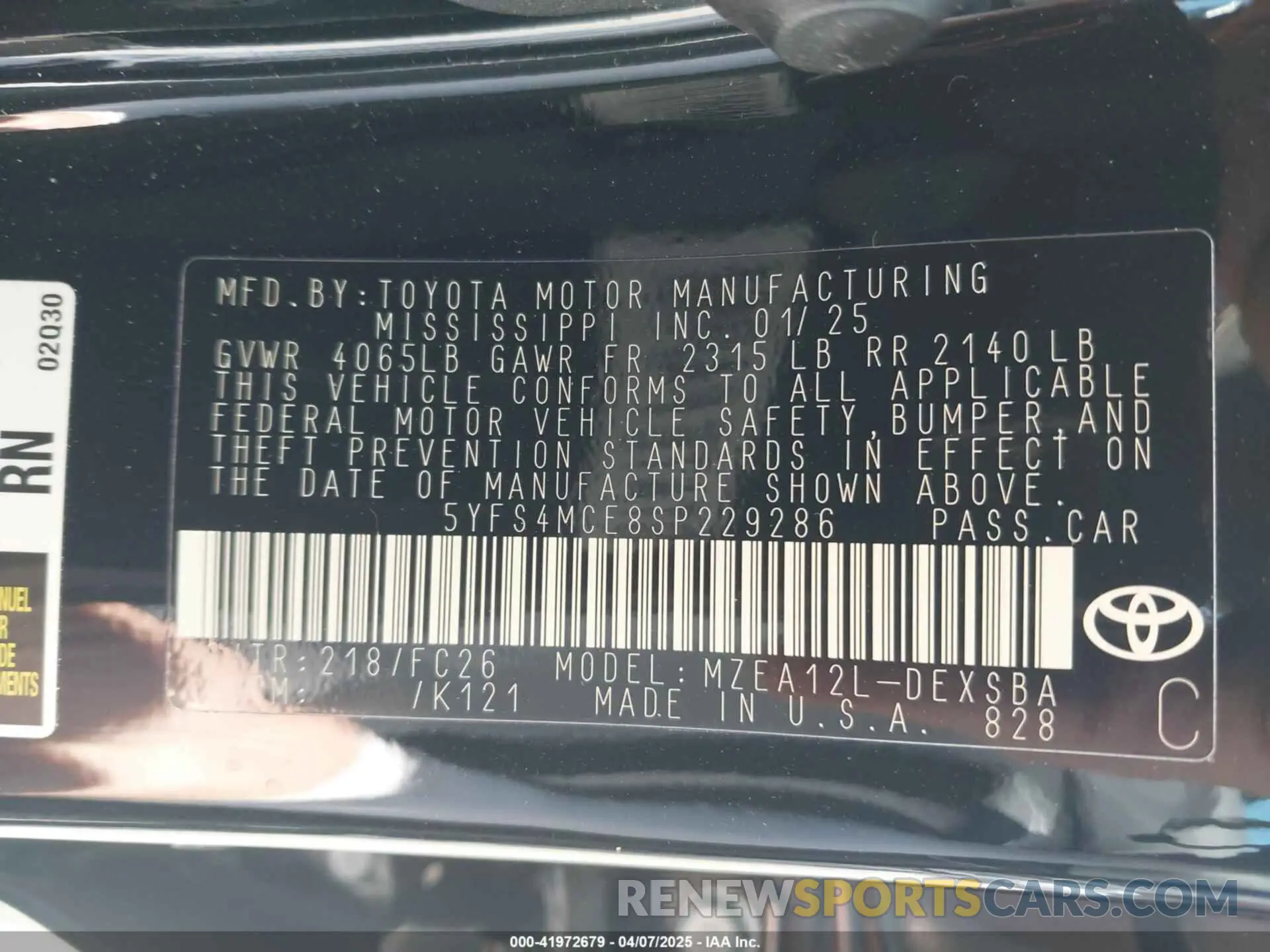 9 Photograph of a damaged car 5YFS4MCE8SP229286 TOYOTA COROLLA 2025