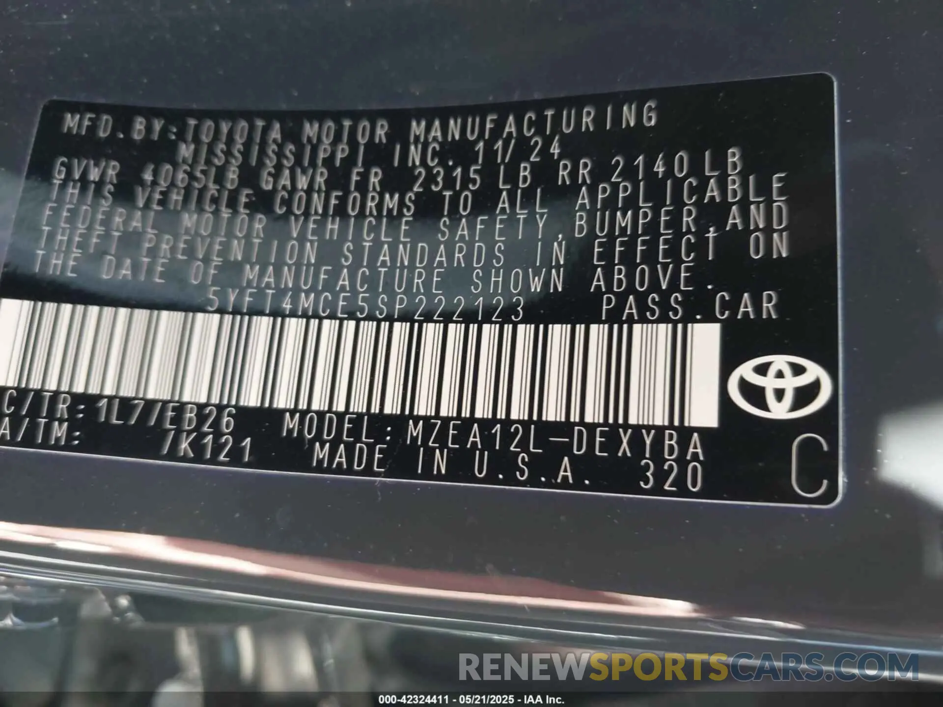 9 Photograph of a damaged car 5YFT4MCE5SP222123 TOYOTA COROLLA 2025