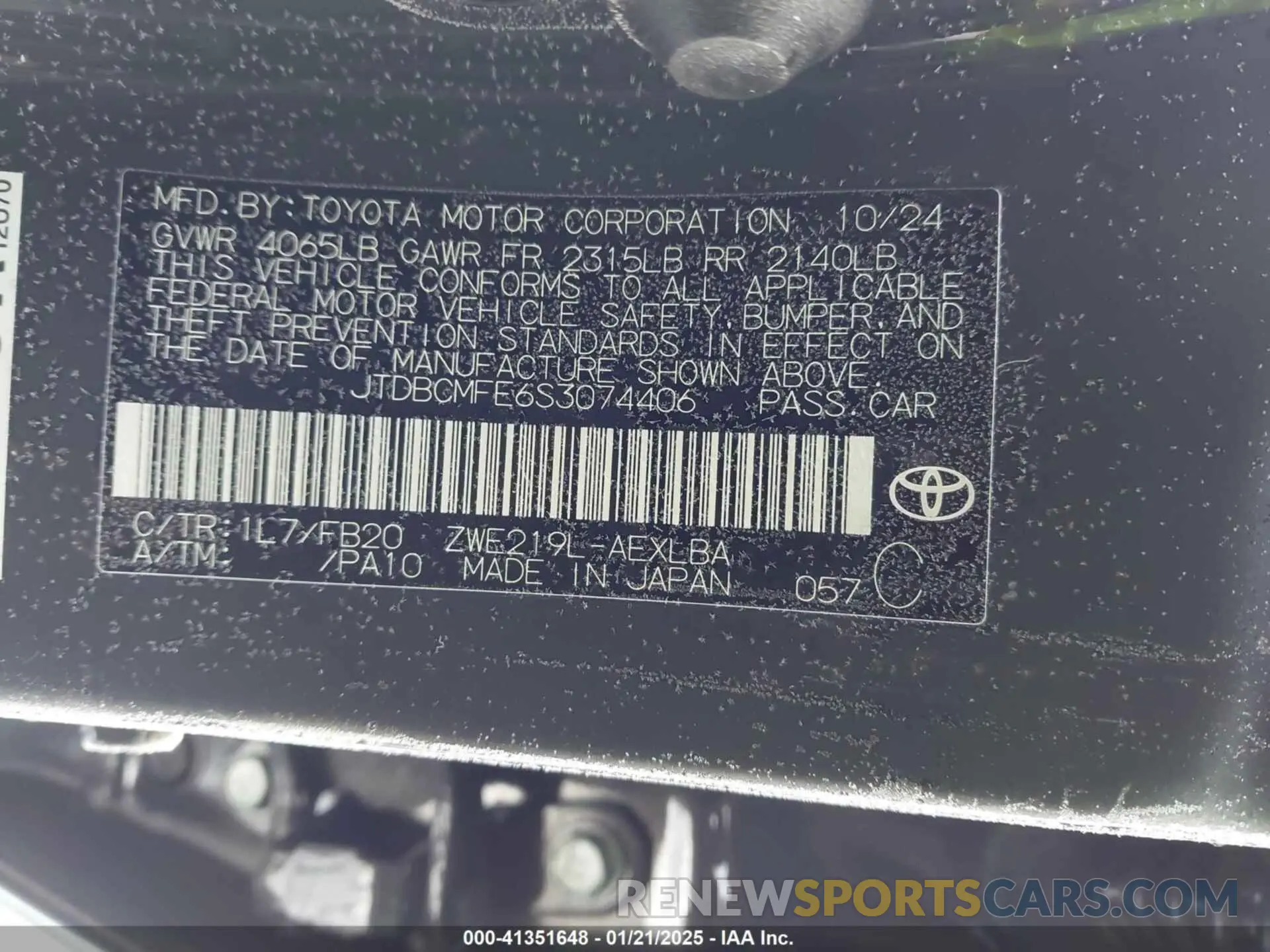 9 Photograph of a damaged car JTDBCMFE6S3074406 TOYOTA COROLLA 2025