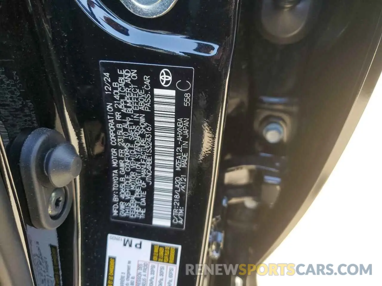 14 Photograph of a damaged car JTNC4MBE1S3243167 TOYOTA COROLLA 2025