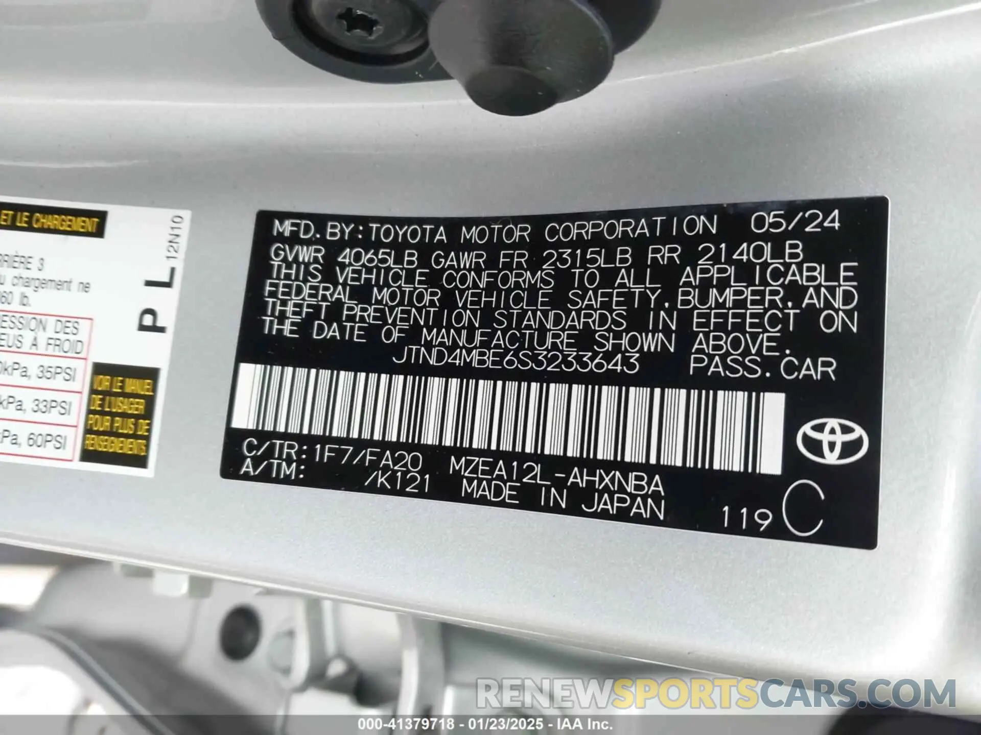 9 Photograph of a damaged car JTND4MBE6S3233643 TOYOTA COROLLA 2025
